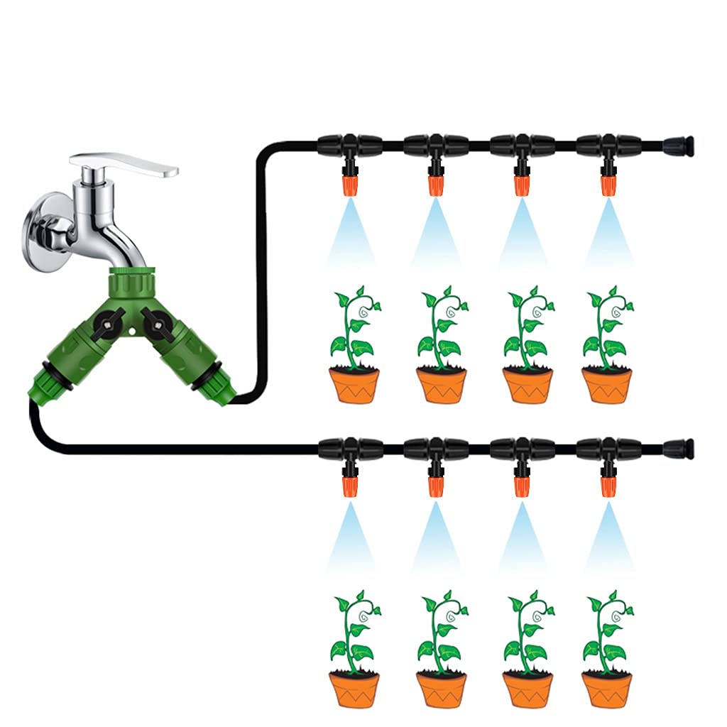 BBGS Micro Drip Irrigation Kit - 20m Adjustable Nozzle Garden Watering System for Greenhouse, Plant & Flower Beds | Automatic Plant Irrigation for Indoor/Outdoor Gardening, Patio & Backyard Landscaping