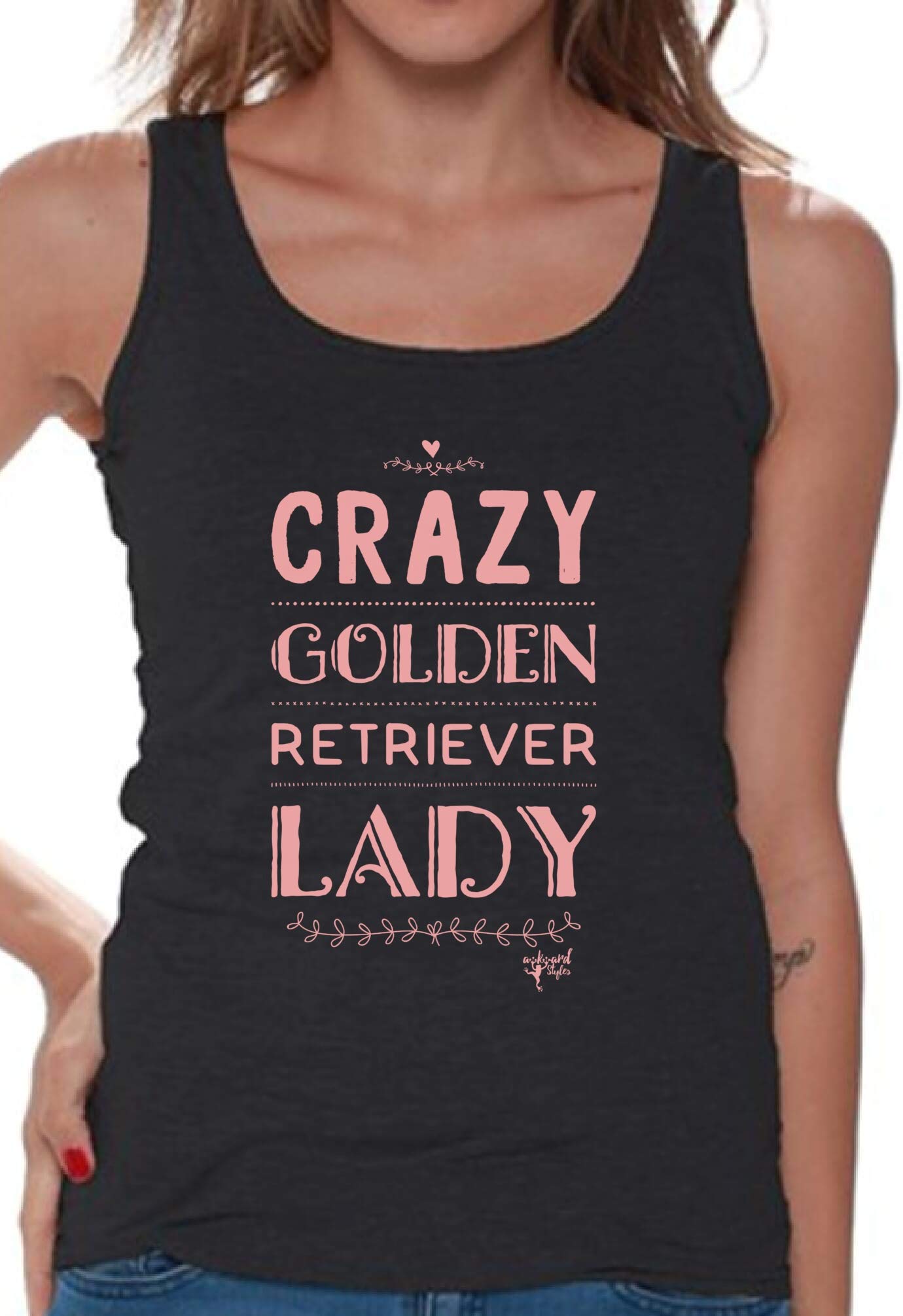 Funny Golden Retriever Lady Graphic Tank Top for Women - Cute Dog Lover Shirt - Perfect for Casual Wear, Dog Parks & Gifts