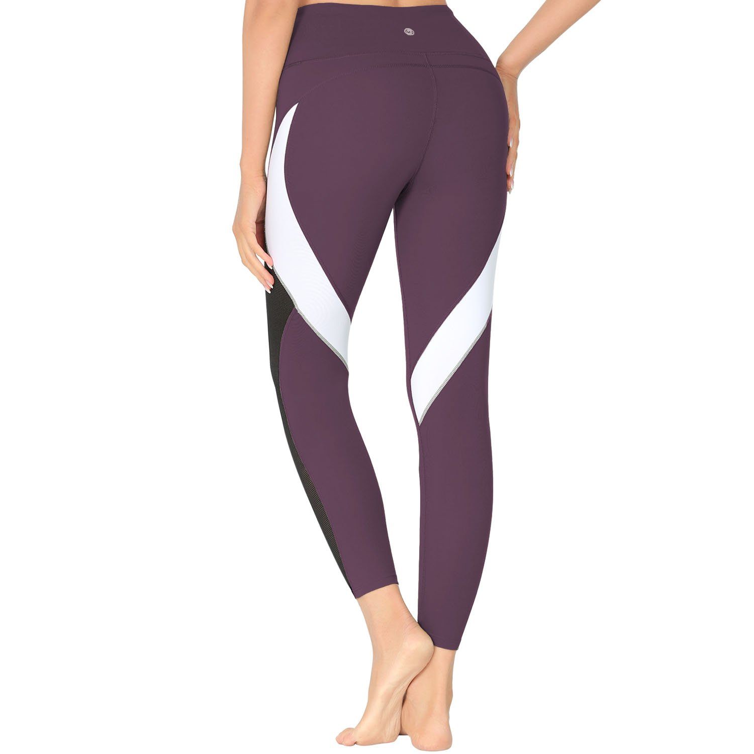 High Waist Blocking Mesh Color Leggings for Women - Trendy Workout Yoga Pants with Breathable Design | Perfect for Gym, Running & Casual Wear