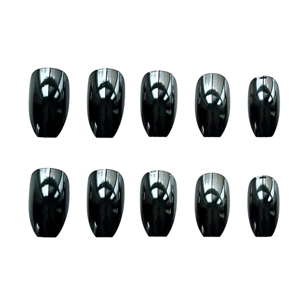 24PCS HUJL False Nails Set - Metallic Silver & Rose Gold Ballerina Fake Nails for Women, European Square Shape Press On Nails for Party, Wedding, Prom & Special Occasions