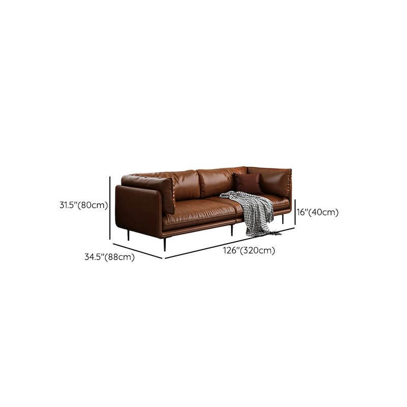 Victorian Solid Brown Sofa Couch - 3/4/5 Seater Living Room Furniture for Home, Office & Lounge | Classic Comfortable Sectional Couch for Family Gatherings & Relaxation