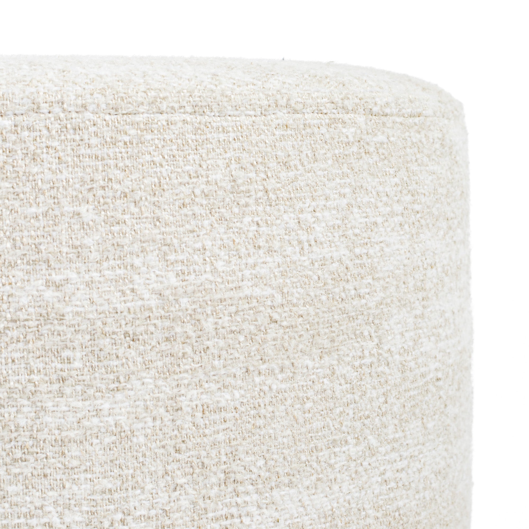 Samson 18x16 Round Ottoman in Oatmeal - Stylish Footrest & Storage Bench for Living Room, Bedroom, or Nursery - Perfect for Extra Seating and Home Decor