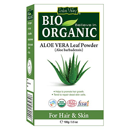Organic Aloe Vera Leaf Powder (Aloe Barbadensis) 100g - 100% Natural for Skin & Hair Care - Hydrating Face Mask, Hair Growth Treatment, DIY Beauty Recipes