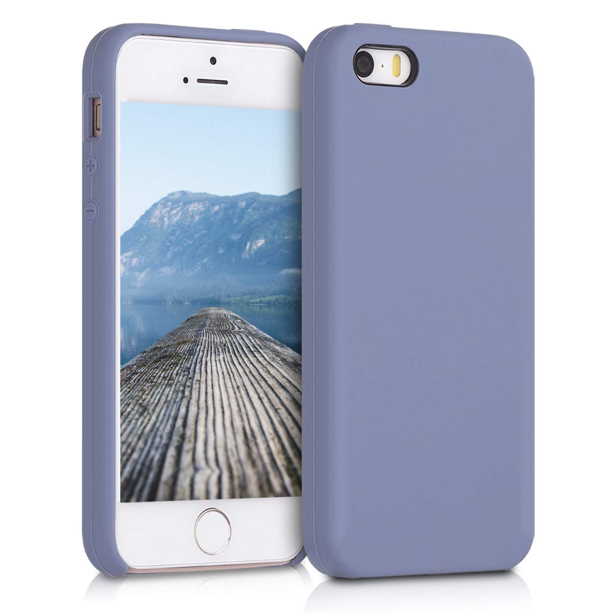 kwmobile Premium TPU Silicone Case for Apple iPhone SE (1st Gen 2016) / iPhone 5 / iPhone 5S - Soft Protective Phone Cover in Lavender Grey - Perfect for Everyday Use, Work & Travel