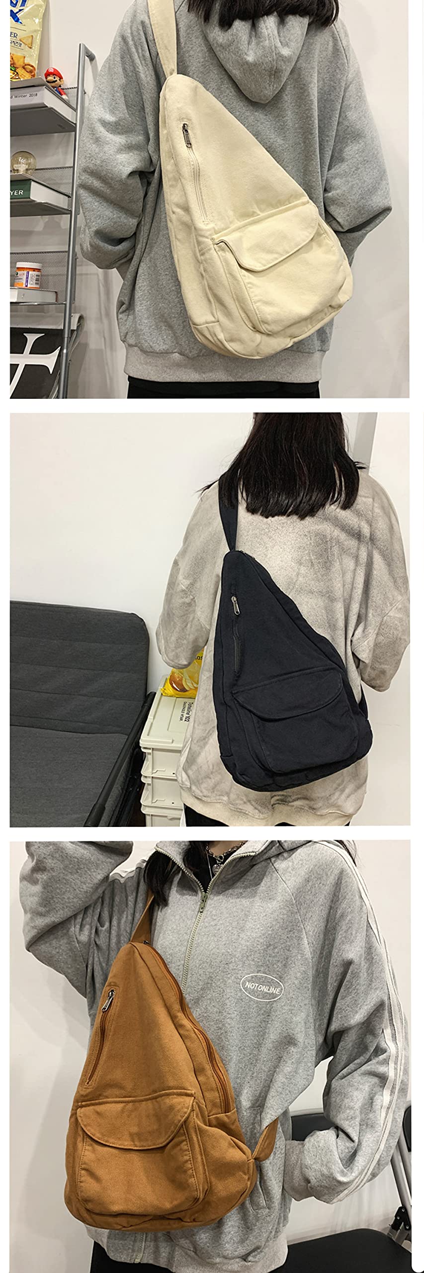 Stylish Unisex Canvas Crossbody Bag - Durable Shoulder Bag for Men & Women - Perfect for University Campus, Travel & Outdoor Activities