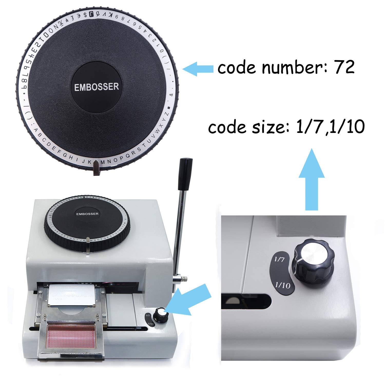 XKMT 72-Character Manual Stamping Machine for PVC Cards, Letters & Personalized Embossing - Portable Code Printer (Model ET-WORK001-RAW) - Perfect for ID Cards, Business Cards & Craft Projects