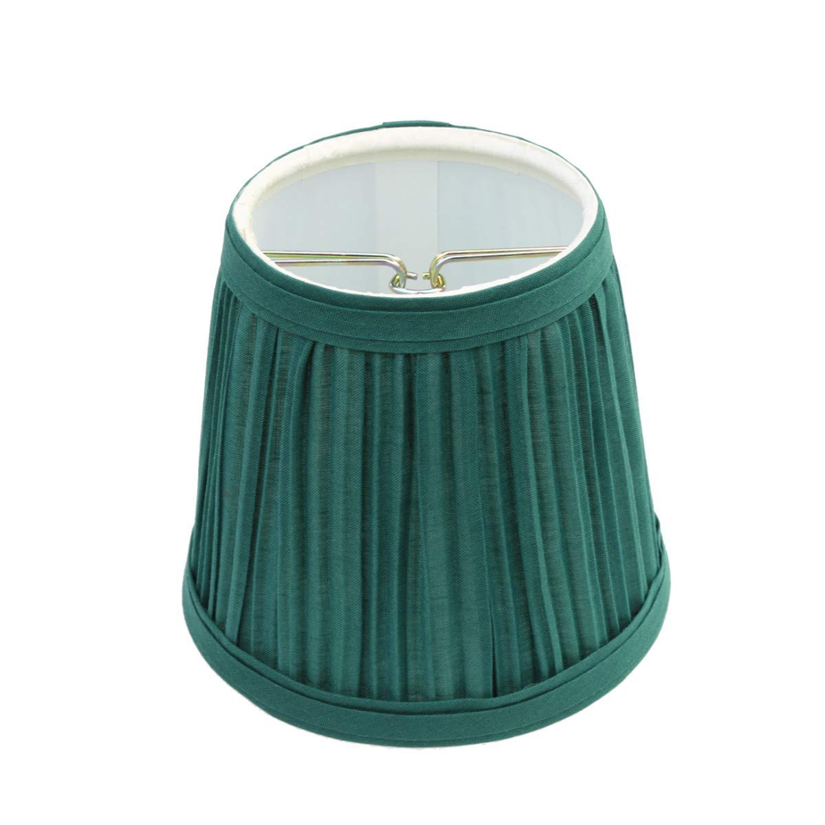 4 Inch Tall Green Pleated Lamp Shade for Table Lamps - Replacement Shade by Renovators Supply - Perfect for Home Office, Bedroom & Living Room Decor