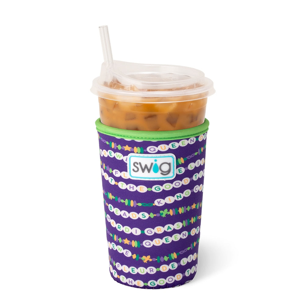 My Mardi Gras Medium Iced Cup Coolie - Insulated Tumbler for Cold Drinks, Perfect for Parties, Beaches, and Outdoor Events