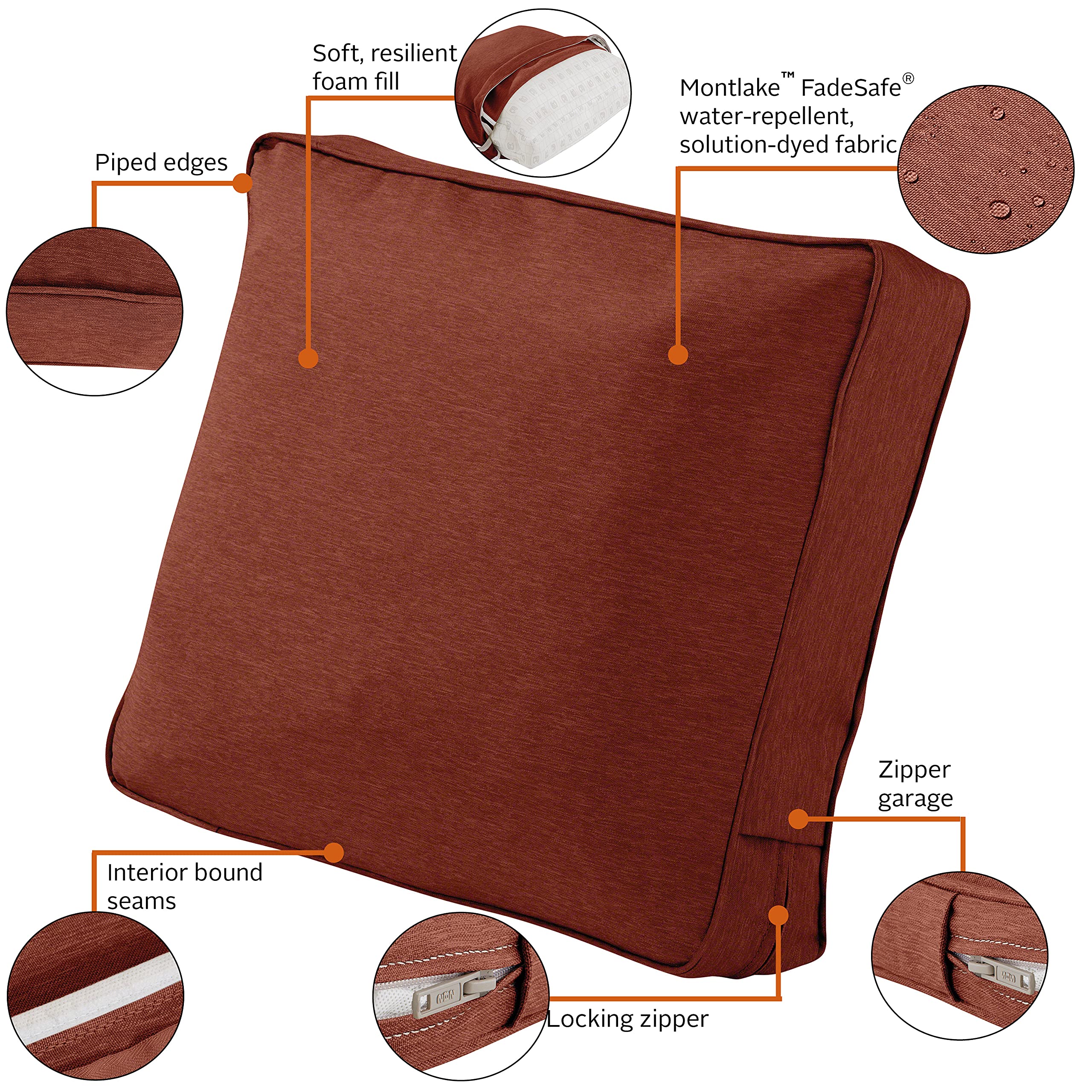 Classic Accessories Montlake FadeSafe Patio Lounge Chair & Loveseat Back Cushion - 23