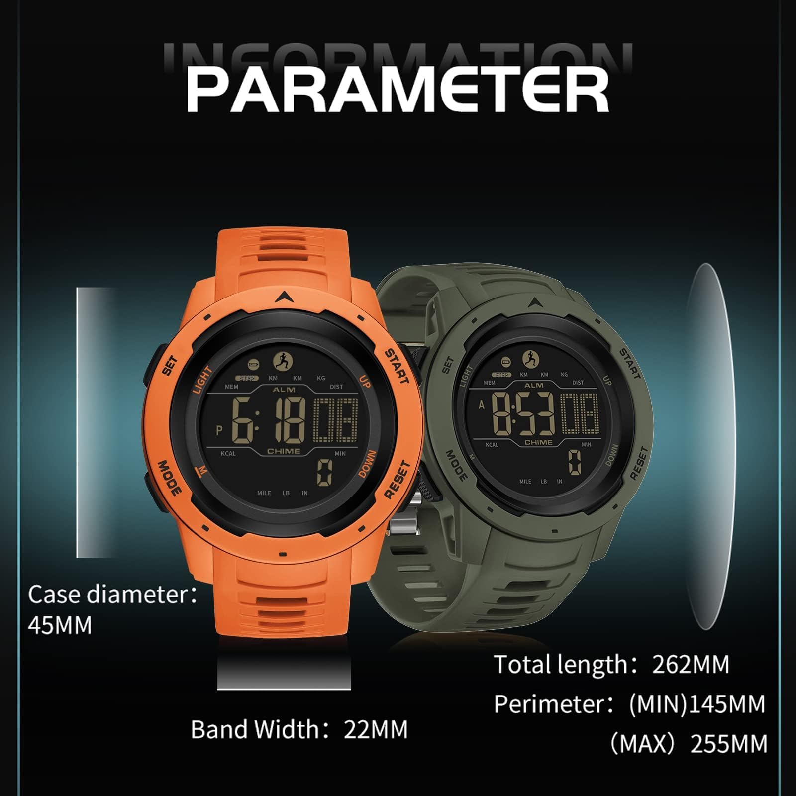 Yihou Fitness Tracker Watch - Step Counter, Calorie Tracker, Heart Rate Monitor, Waterproof Running Watch with Stopwatch, Alarm, LED Display for Men & Women - Perfect for Running, Hiking, Gym Workouts