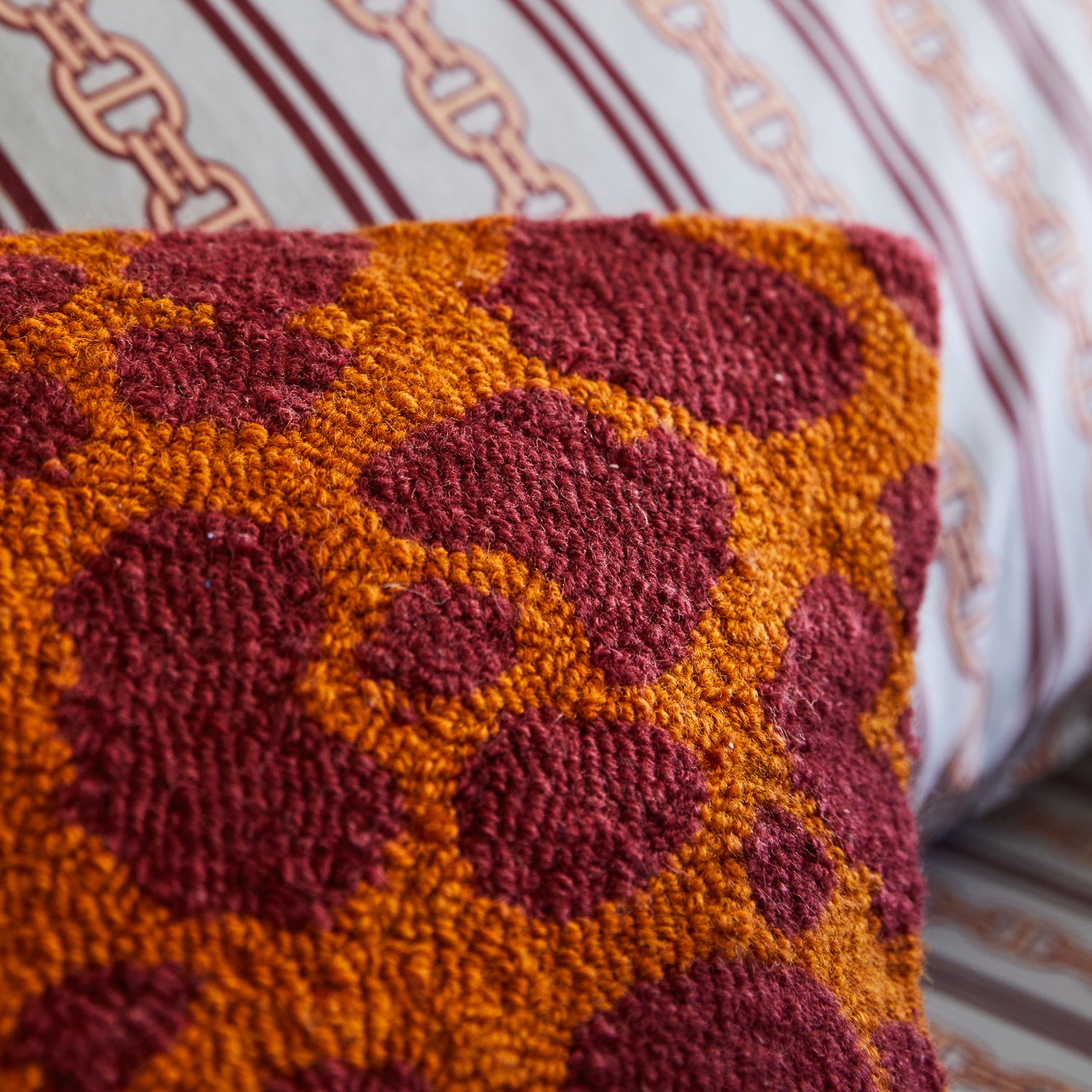 Odette Punch Needle Cushion - Handmade Boho Pillow Cover with Embroidery Kit for DIY Home Decor | Perfect for Living Room, Bedroom & Cozy Spaces