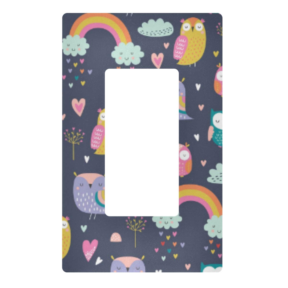 Owl Light Switch Cover - Single Rocker Wall Plate for Home Decor - Perfect for Living Room, Bedroom, Office & School - Unique Art Design for Stylish Interior Spaces