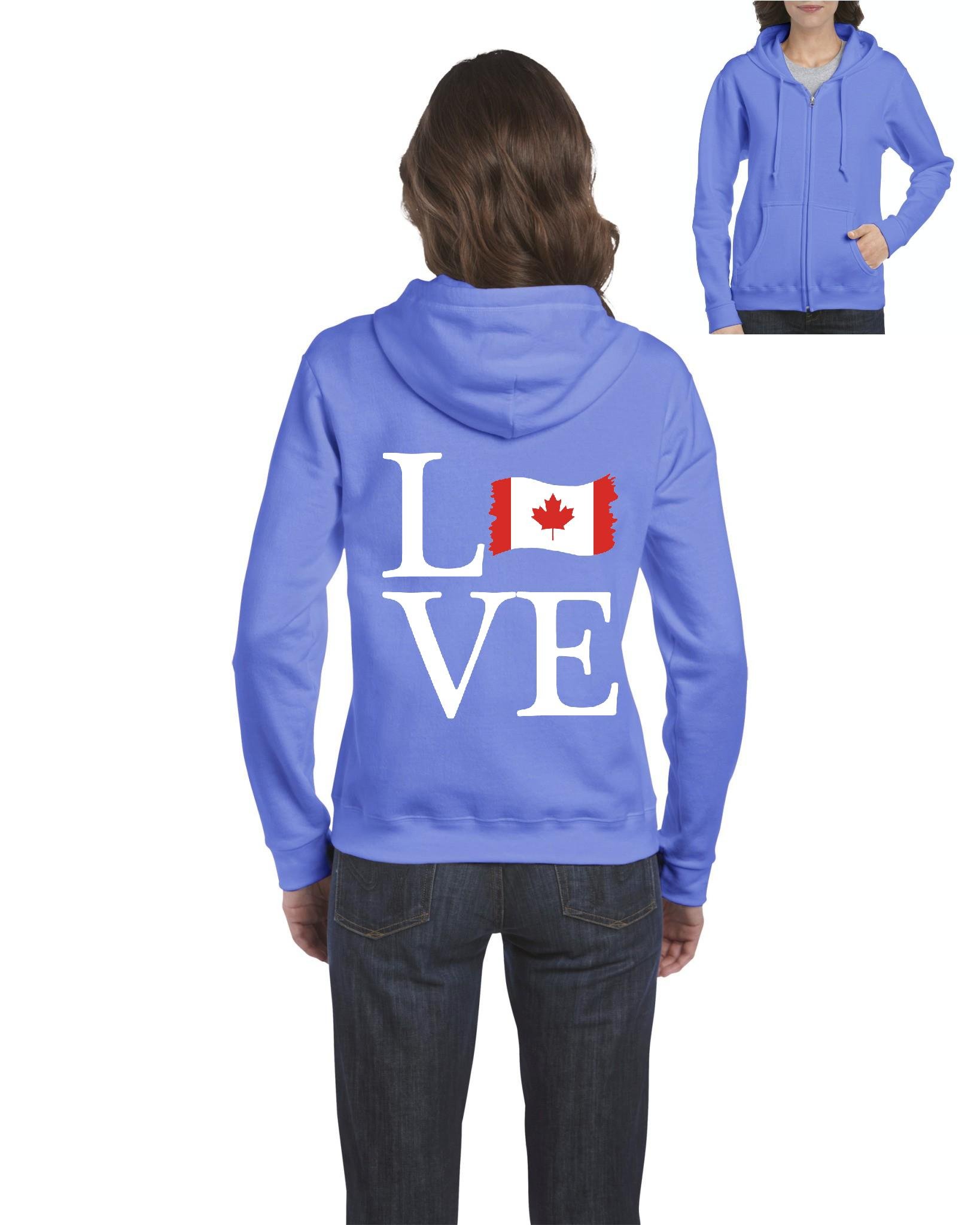 Canada Flag Zip-Up Sweater for Women - Patriotic Travel Gift & Cozy Winter Pullover - Perfect for Outdoor Adventures & Casual Wear