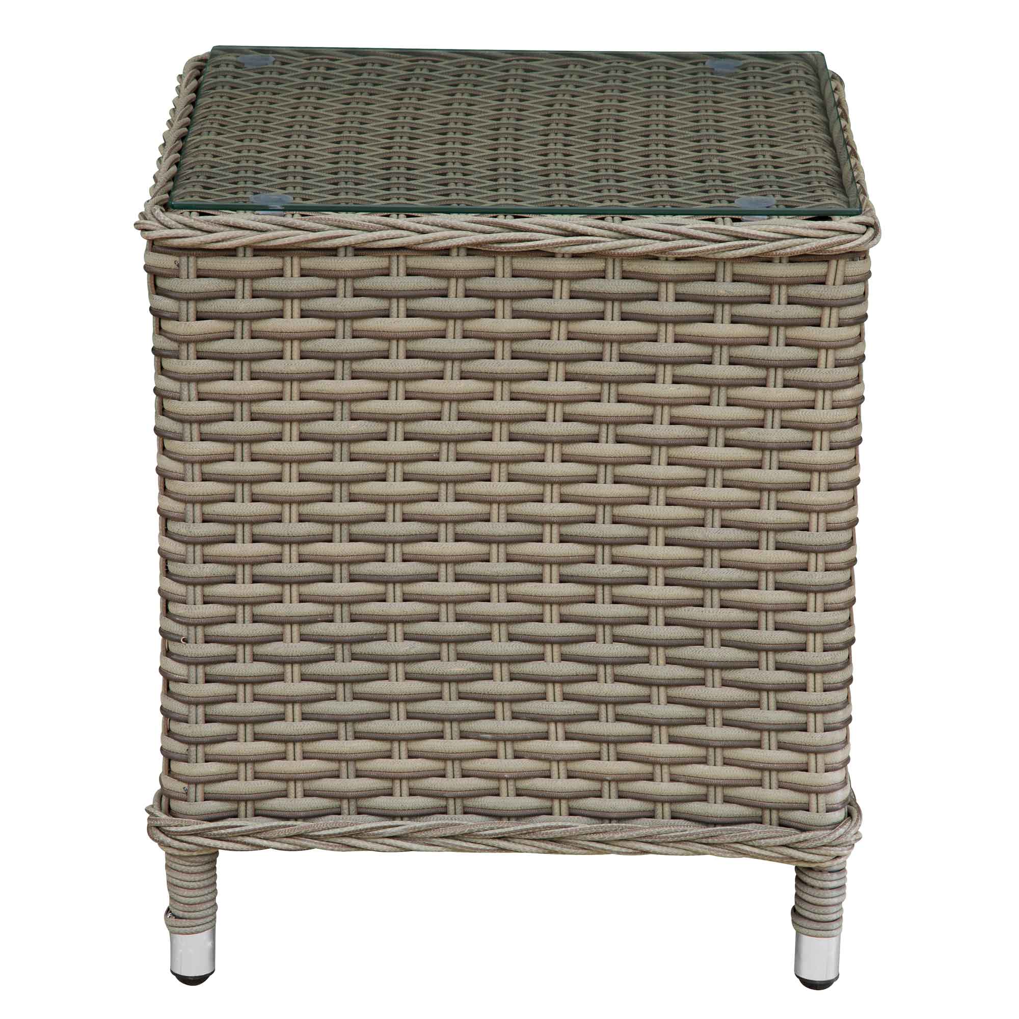 Chester Rattan Wicker Outdoor Recliner Chair & Coffee Table Set - Brown Patio Furniture for Backyard, Poolside or Garden Relaxation | DG68