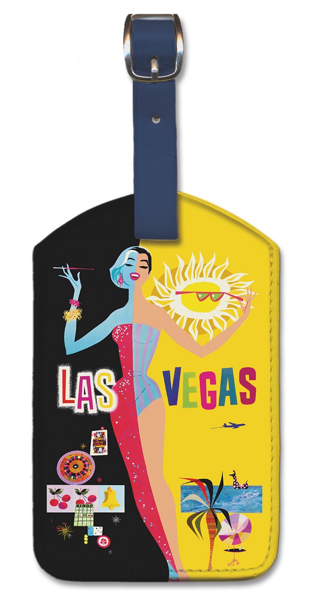 Pacifica Island Art Leatherette Luggage Tag - David Klein Las Vegas Collection | Durable Travel Accessory for Suitcases, Backpacks & Carry-Ons