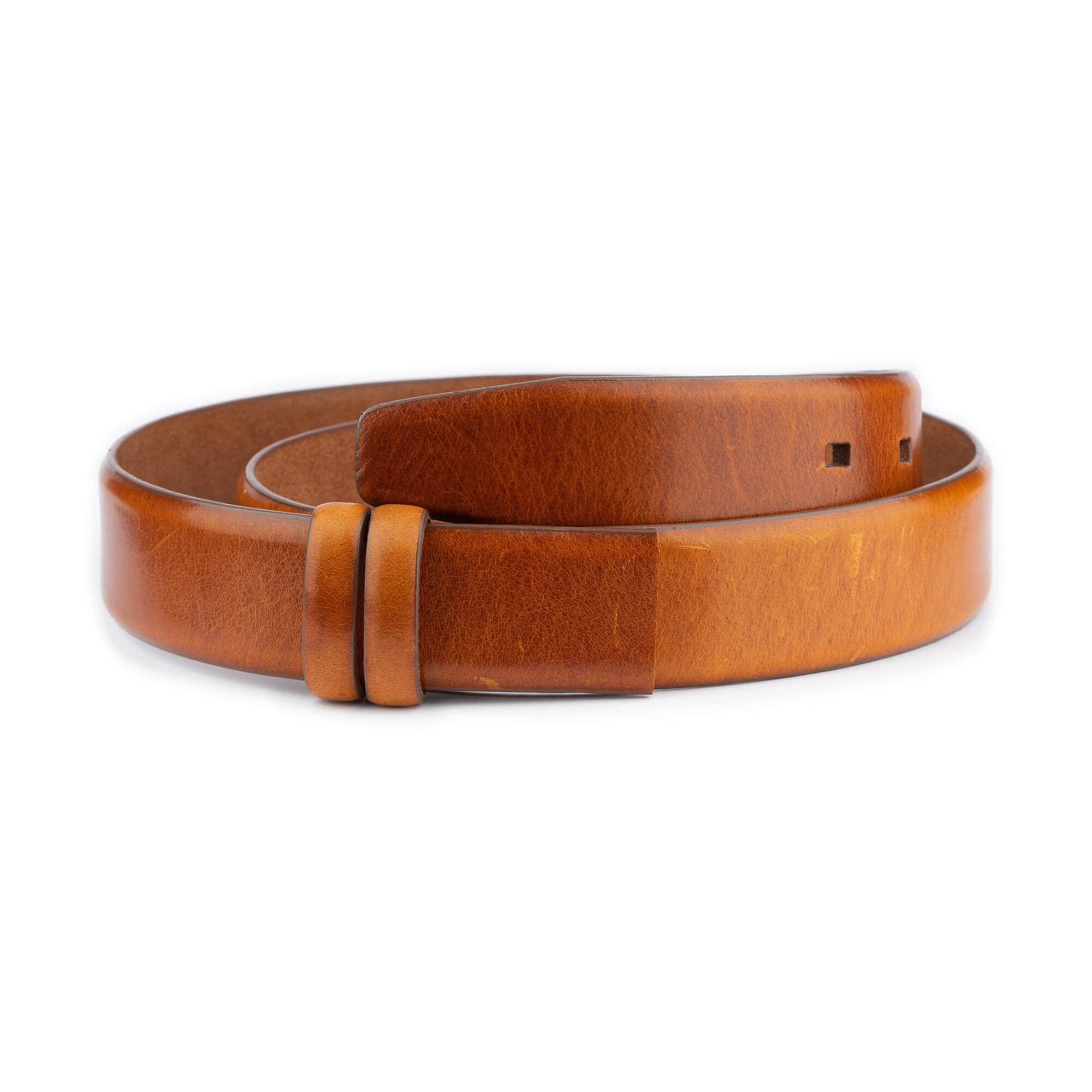 Men's Genuine Leather Belt Strap - Cognac Brown Replacement Strap for Ferragamo Buckles | Premium Dress Belt for Business, Office & Formal Occasions