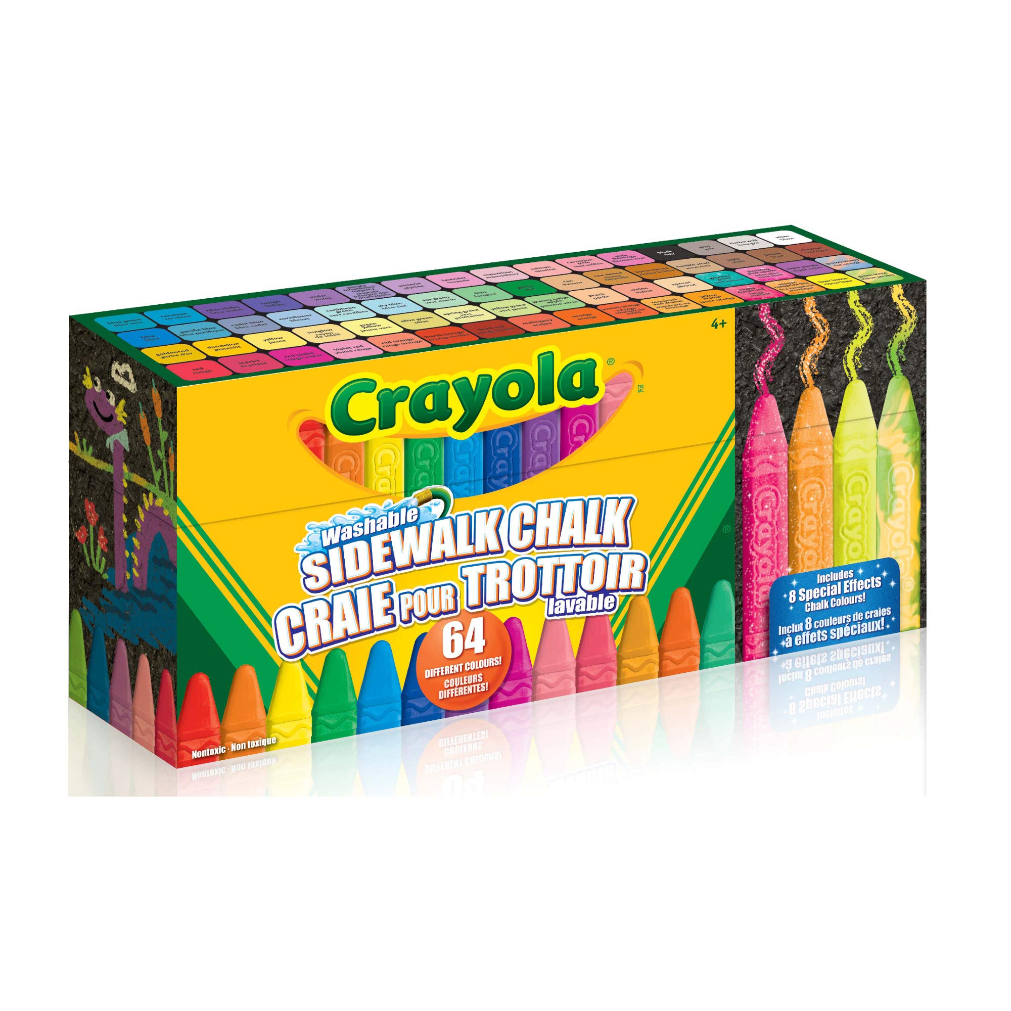 Crayola Washable Sidewalk Chalk - Ultimate 64 Pack of Non-Toxic Kids Chalk for Outdoor Play, Drawing & Creative Fun - Perfect for Driveway Art, Hopscotch & Summer Activities