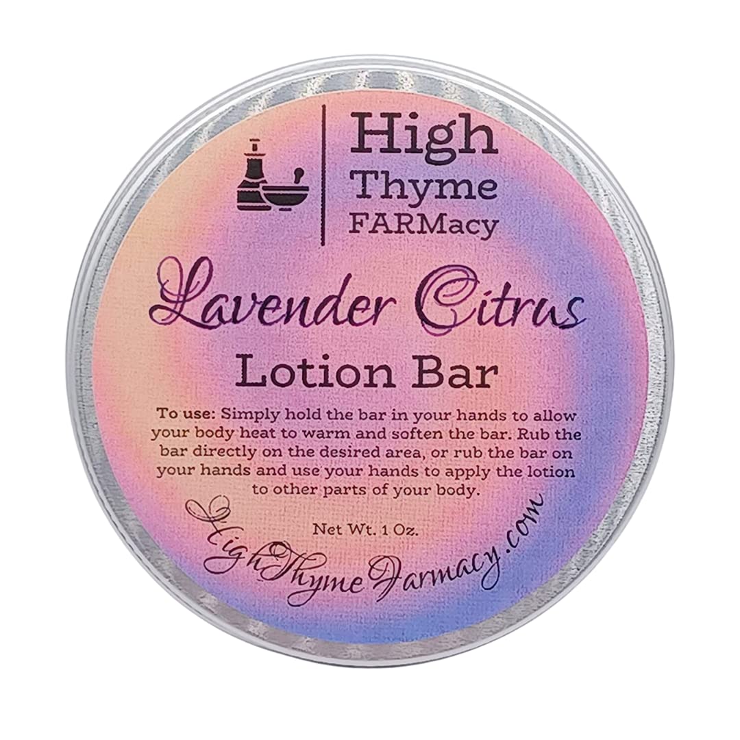 All-Natural Lavender Citrus Lotion Bar for Dry Skin - Moisturizing Beeswax & Shea Butter Handmade Solid Lotion - Waterless, Eco-Friendly Travel Lotion Bar - Perfect for Massage, Gifts & On-The-Go Hydration
