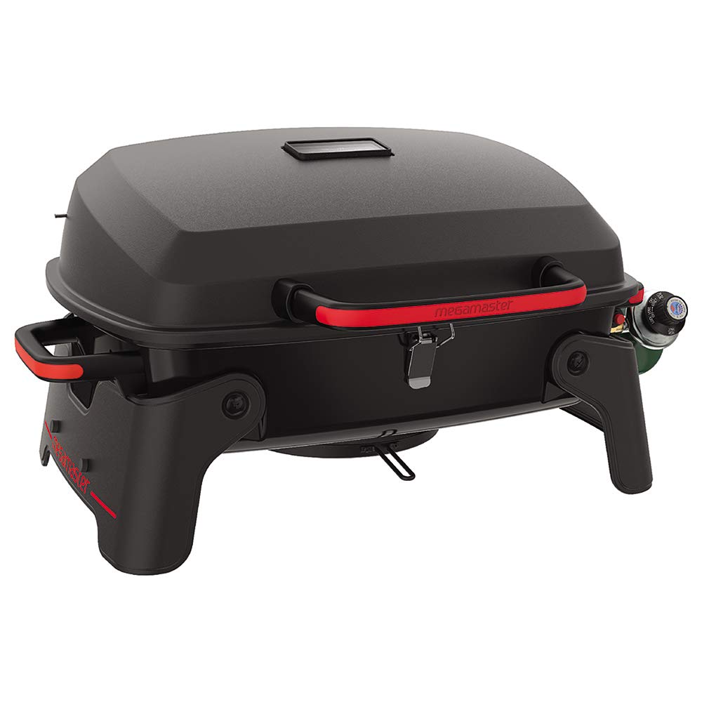 820-0065C Portable Gas Grill - 1 Burner Camping Stove for Outdoor Cooking, BBQ, Picnics & Tailgating | Compact Design with Foldable Legs (Red & Black) | Perfect for Backyard, Patio, Garden & RV Trips