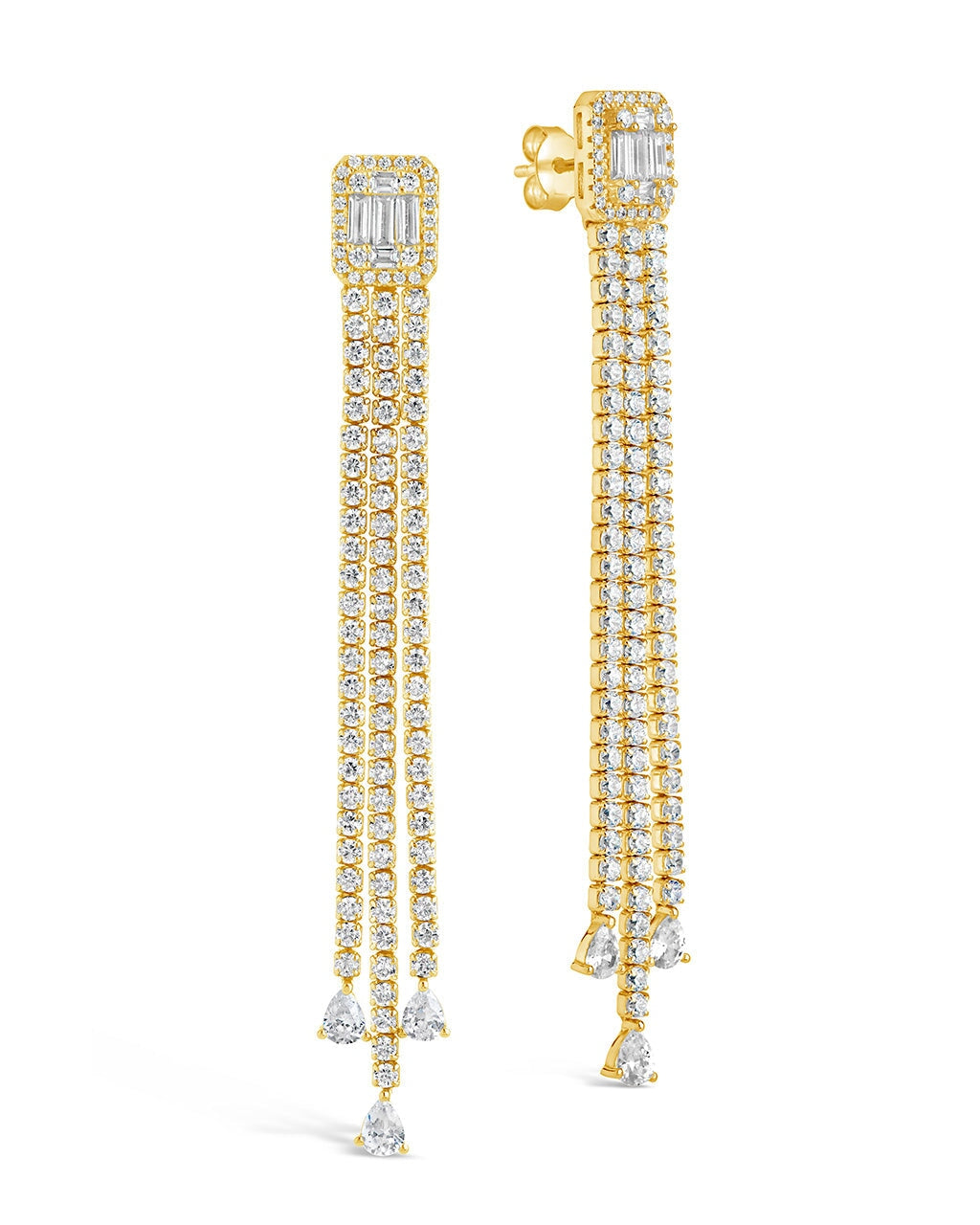 Naomi CZ Dangle Stud Earrings for Women - Sparkling Cubic Zirconia Drop Earrings for Party, Wedding & Evening Out