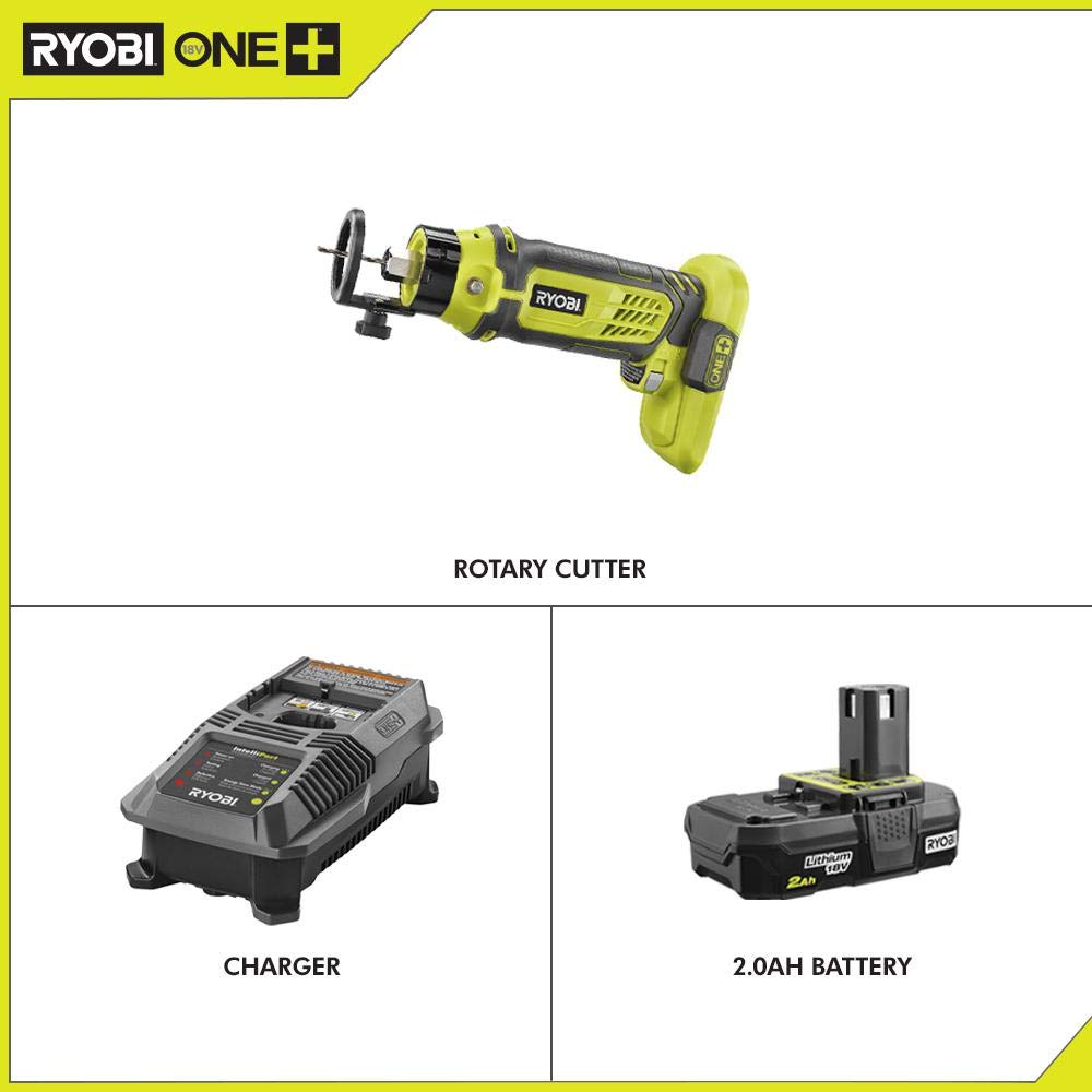 RYOBI P531-P163 18V ONE+ Cordless Rotary Speed Saw with 2.0Ah Battery & Charger Kit - Perfect for DIY Projects, Woodworking, and Home Renovations