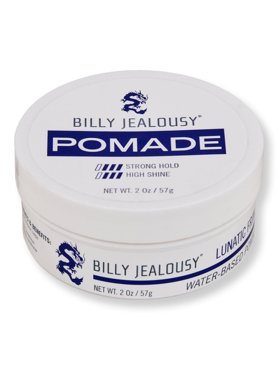 Billy Jealousy Lunatic Fringe Water-Based Pomade - 2 oz Hair Styling Wax for Men - Strong Hold & Natural Shine - Perfect for Textured, Messy & Classic Hairstyles