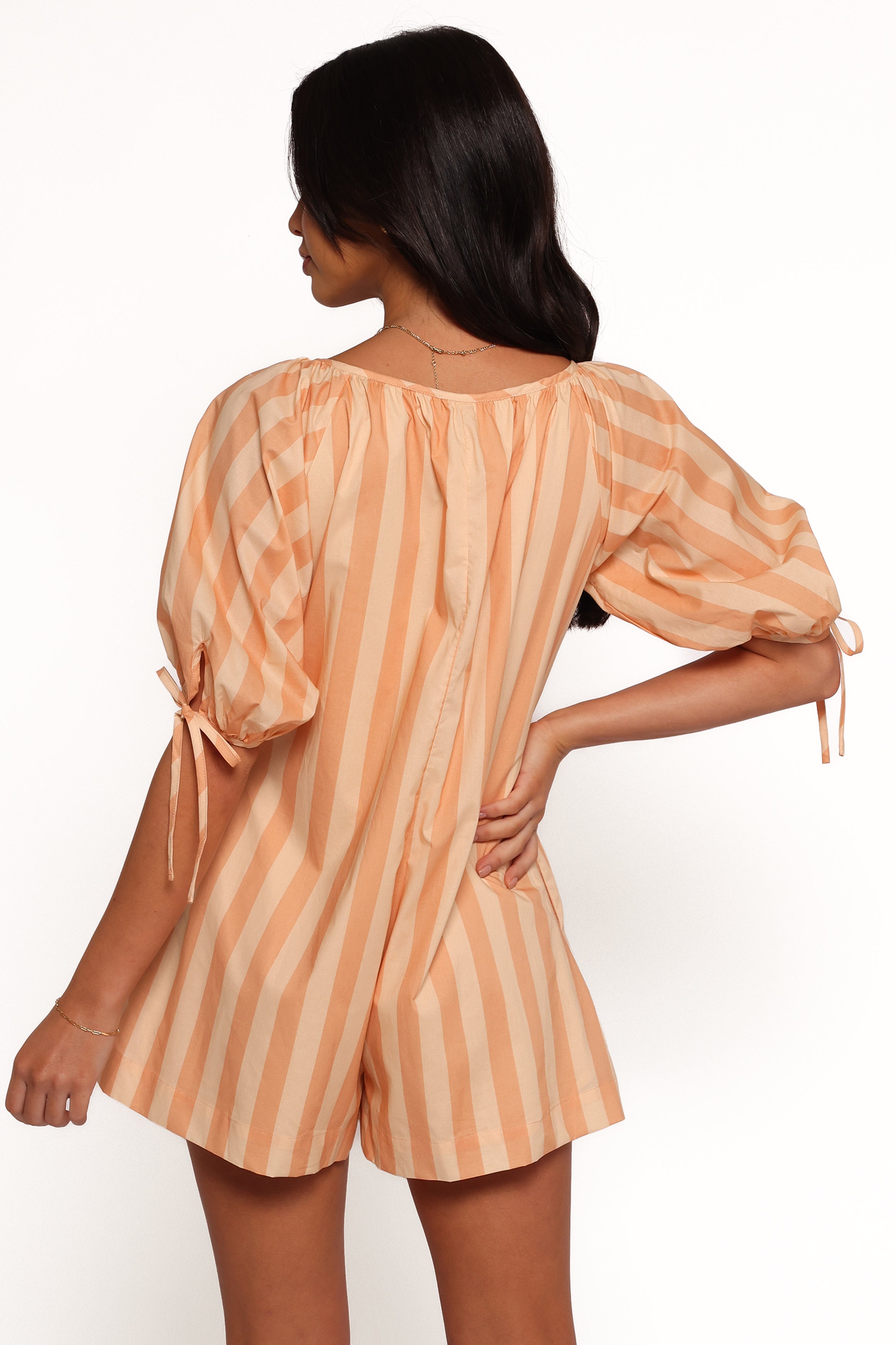 Carina Striped Romper for Women - Terracotta Striped Jumpsuit | Casual Summer Outfit, Beach Cover-Up, Vacation Wear