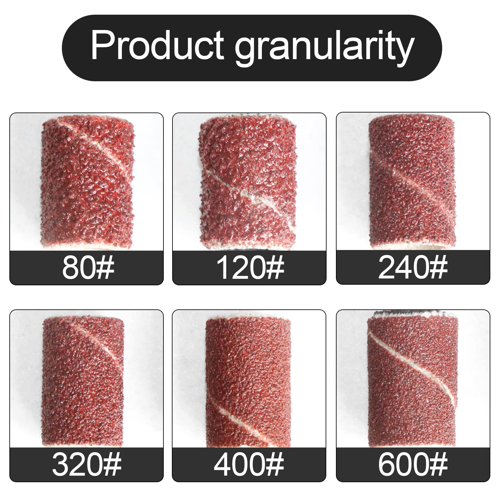 80-600 Grit Sanding Drum Set with Mandrels & Bands - Fits Rotary Tools & Electric Manicure Machines - 104pc Nail Drill Grinding Bits Kit for Professional & Home Nail Care, Woodworking, Metal Polishing & DIY Crafts