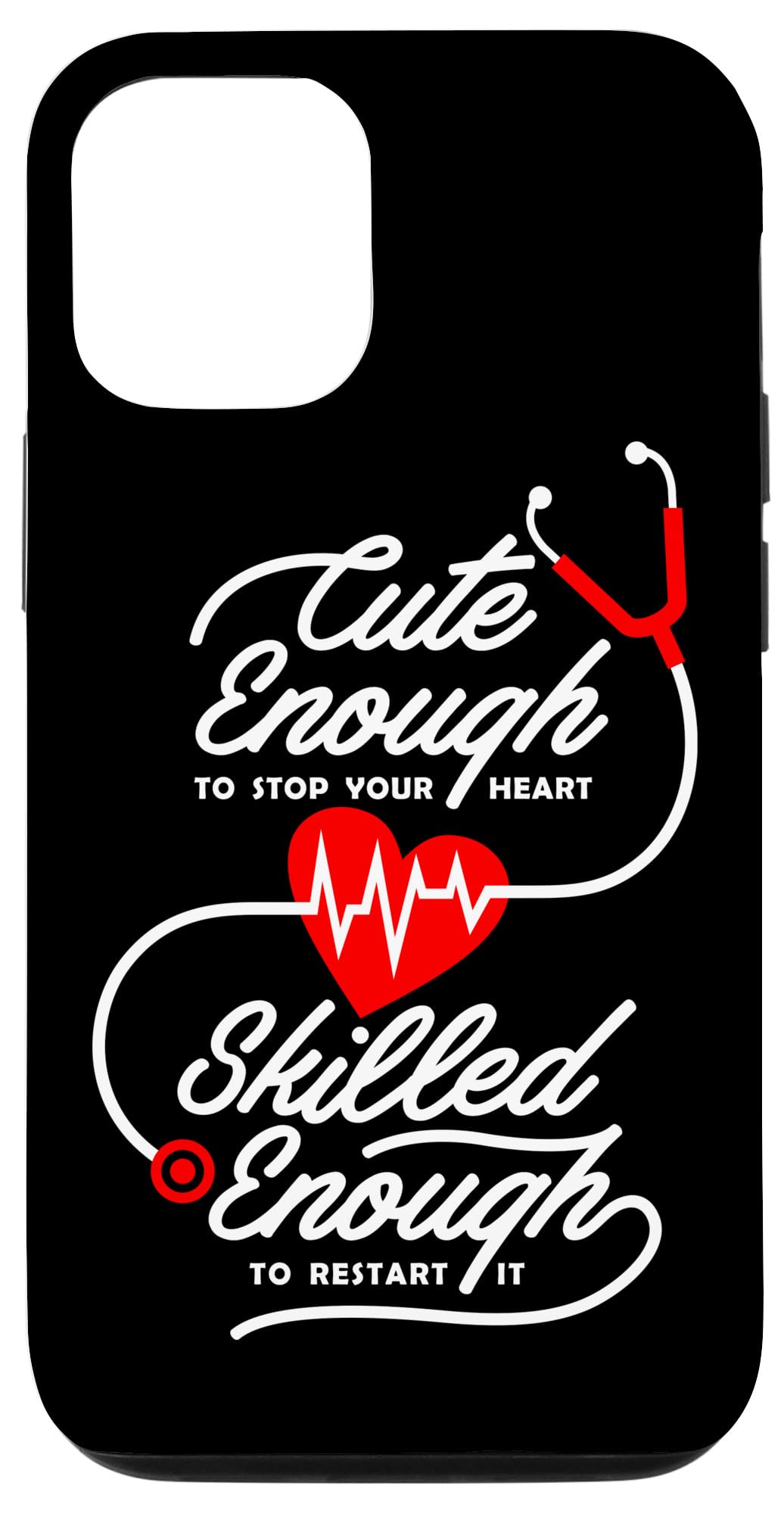 iPhone 12/12 Pro Cute Heart-Stopping Funny Nurse Case - Perfect for Nursing Students & Medical Professionals - Great Gift for Nurses Day & Hospital Work