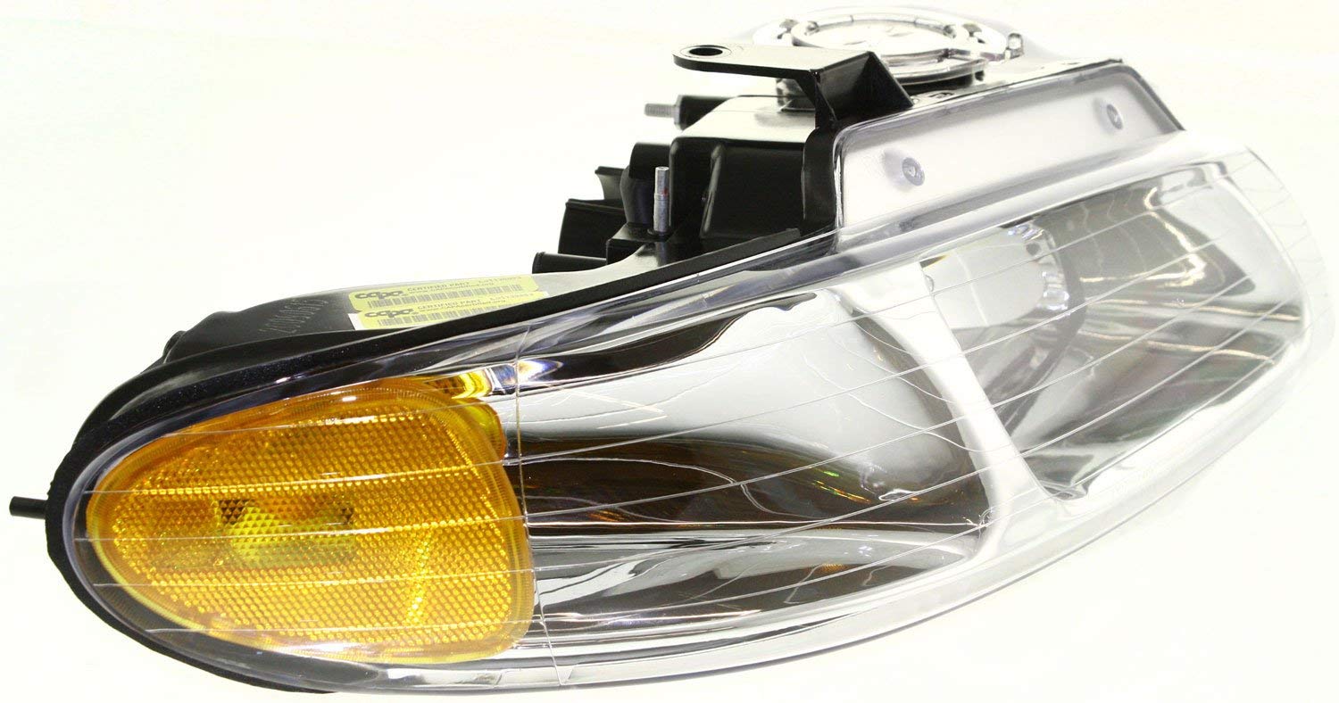 Evan Fischer Driver & Passenger Side Headlight Assembly for 1996-1999 Dodge Grand Caravan | Halogen Replacement with Bulbs | Compatible with Non-Quad Light Models | Replaces #4857041AB & #4857040AB | Perfect for Night Driving & Vehicle Restoration