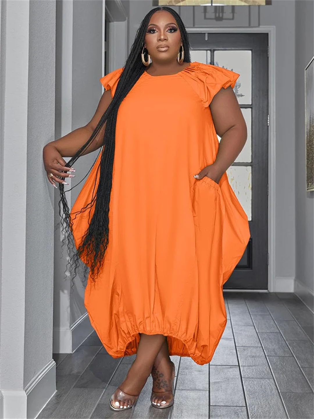 Women's Loose Fit Maxi Dress with Pockets - Elegant Summer Casual Dress for Beach, Vacation & Everyday Wear