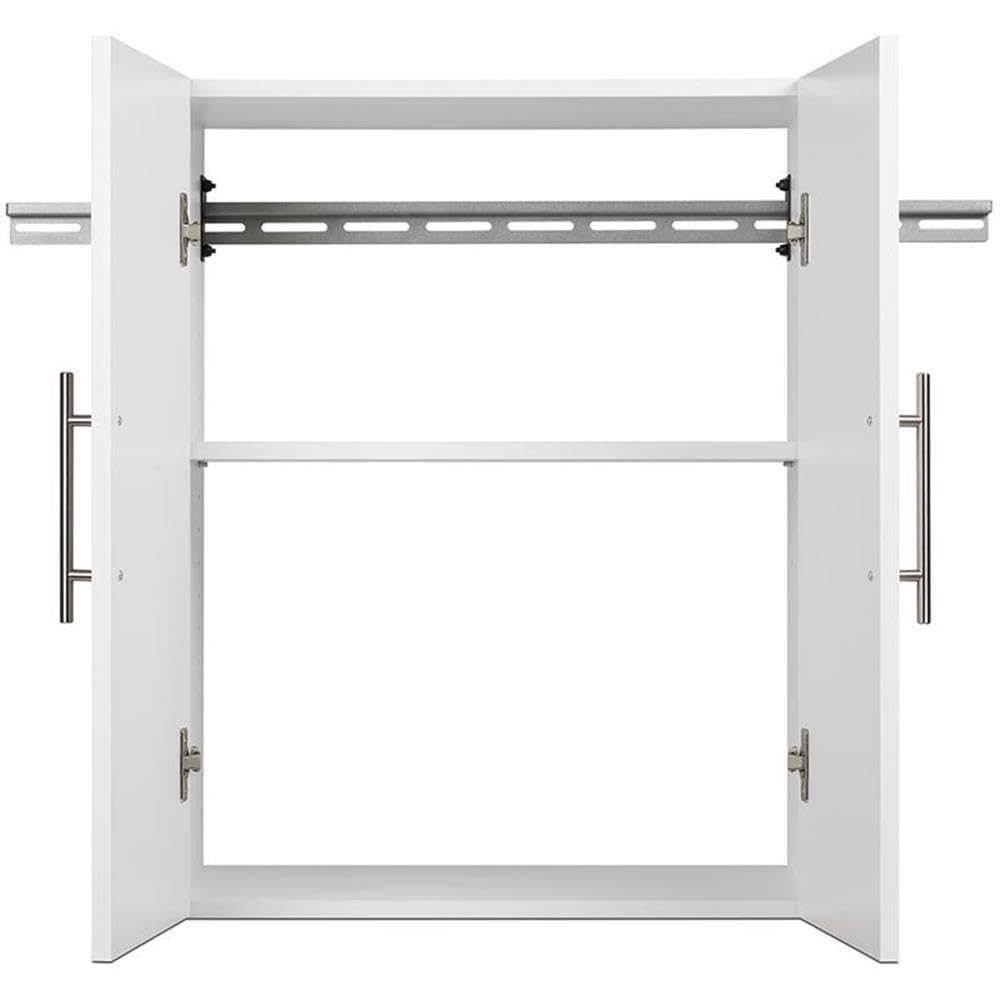 White Wall Mounted Garage Cabinet Set - 2 Piece for Home Storage