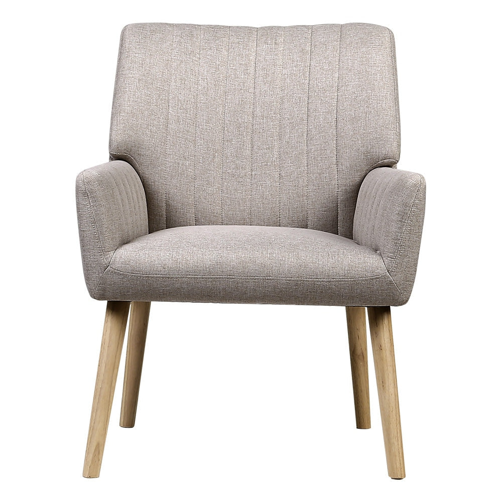 Artiss Armchair Lounge Chair - Modern Fabric Accent Chair for Living Room, Bedroom, Office - Comfortable Beige Sofa Couch with Sturdy Frame - Perfect for Relaxing, Reading & Home Decor