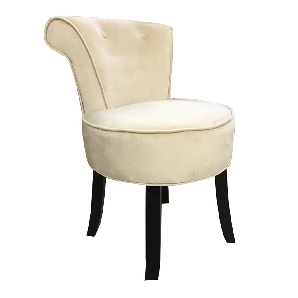 Luxury Velvet Vanity Bench with High Back - Padded Makeup Stool & Dressing Chair, Baroque Style Piano Stool with Solid Wood Legs - Perfect for Bedroom, Boudoir, Dressing Room & Makeup Area