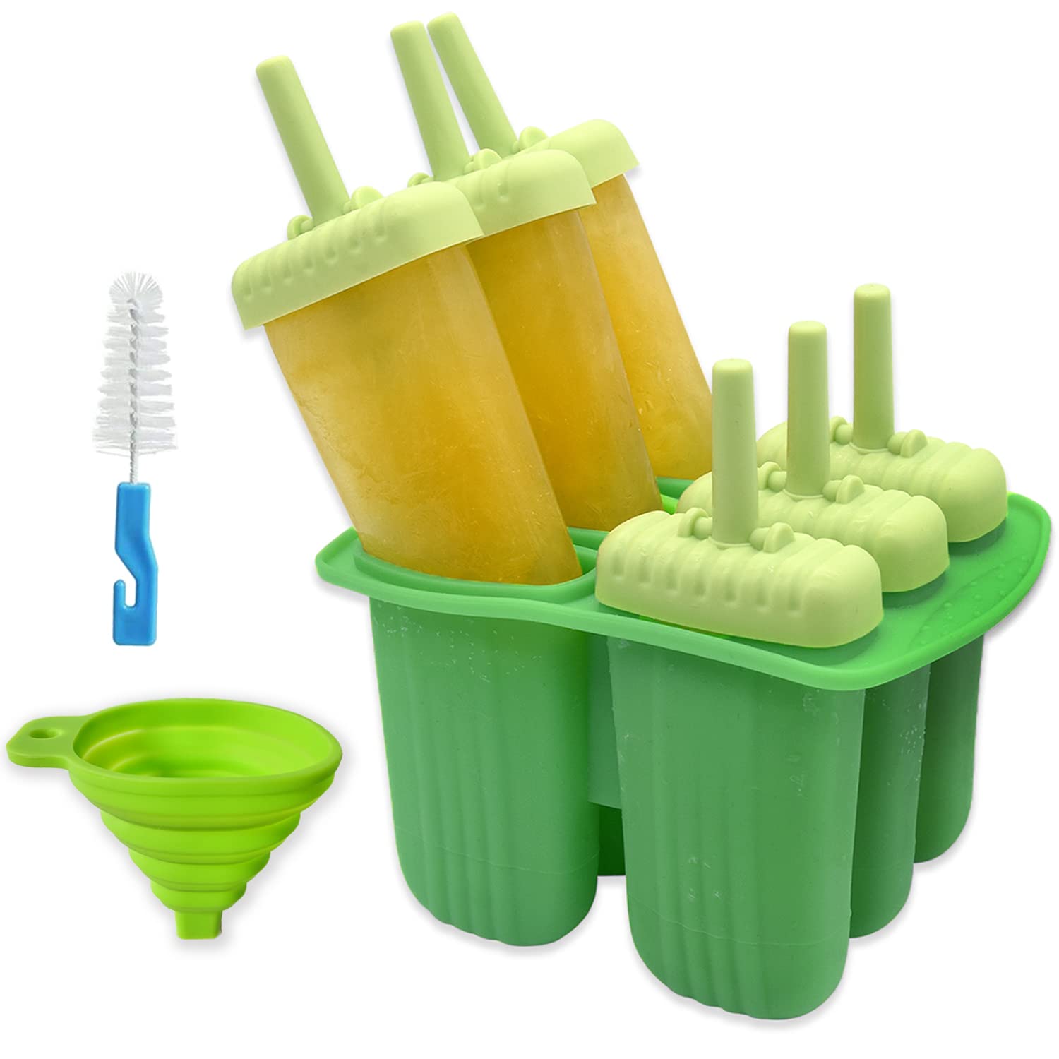 6-Cavity Silicone Popsicle Molds with Lids - BPA Free, Reusable & Easy Release Ice Pop Maker for Homemade Treats - Perfect for Summer Snacks, Kids Parties & Healthy Desserts