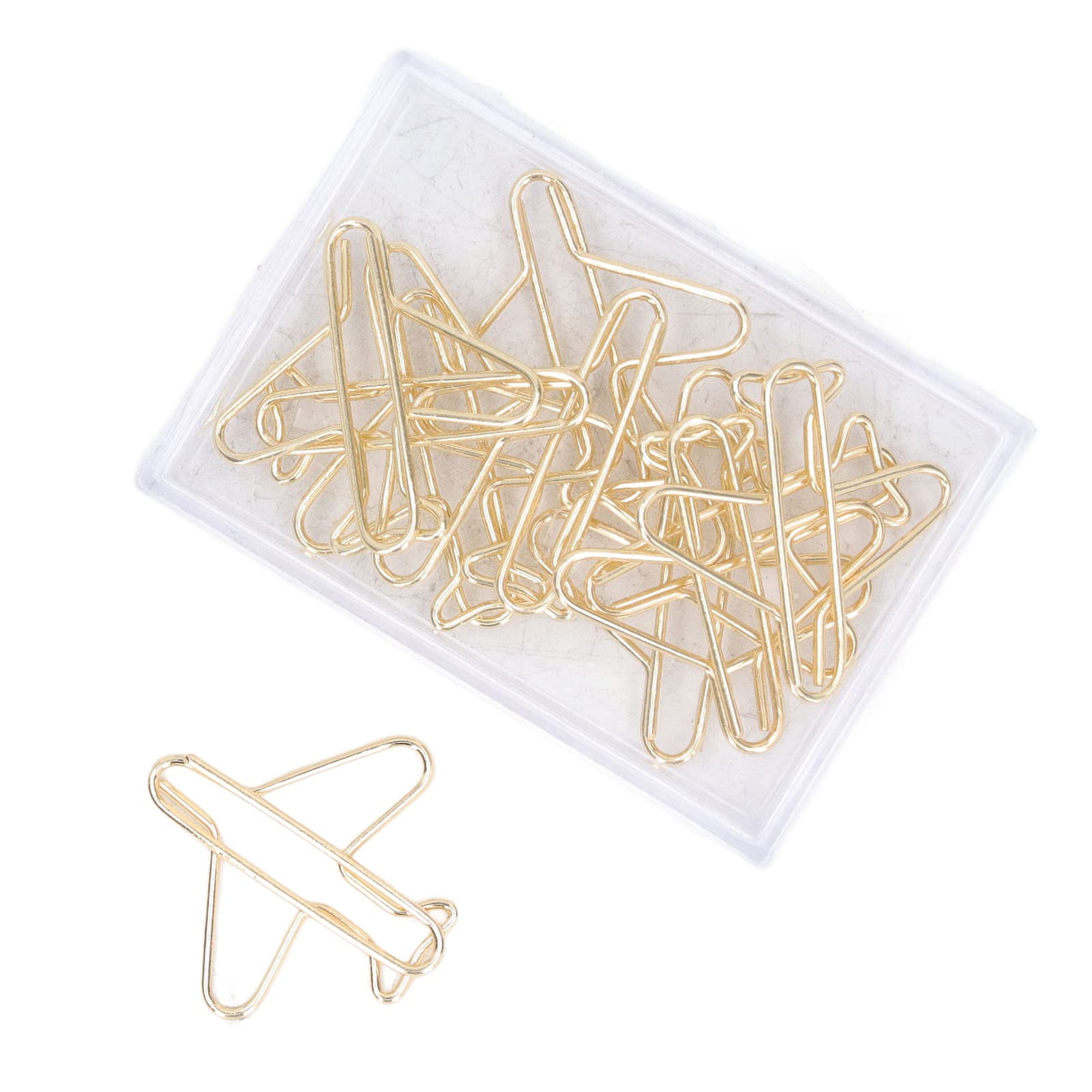Jeanoko 100pcs Gold Electroplated Airplane Shaped Paper Clips - Cute Metal Binder Clips for Office, School & Home Organization | Perfect for Document Filing, Bulletin Boards & Craft Projects