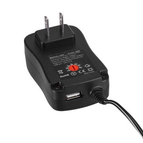 30W Universal Power Supply Adapter 3V-12V Adjustable Voltage with Multiple DC Tips - Perfect for Laptops, Routers, LED Lights & Electronics Charging