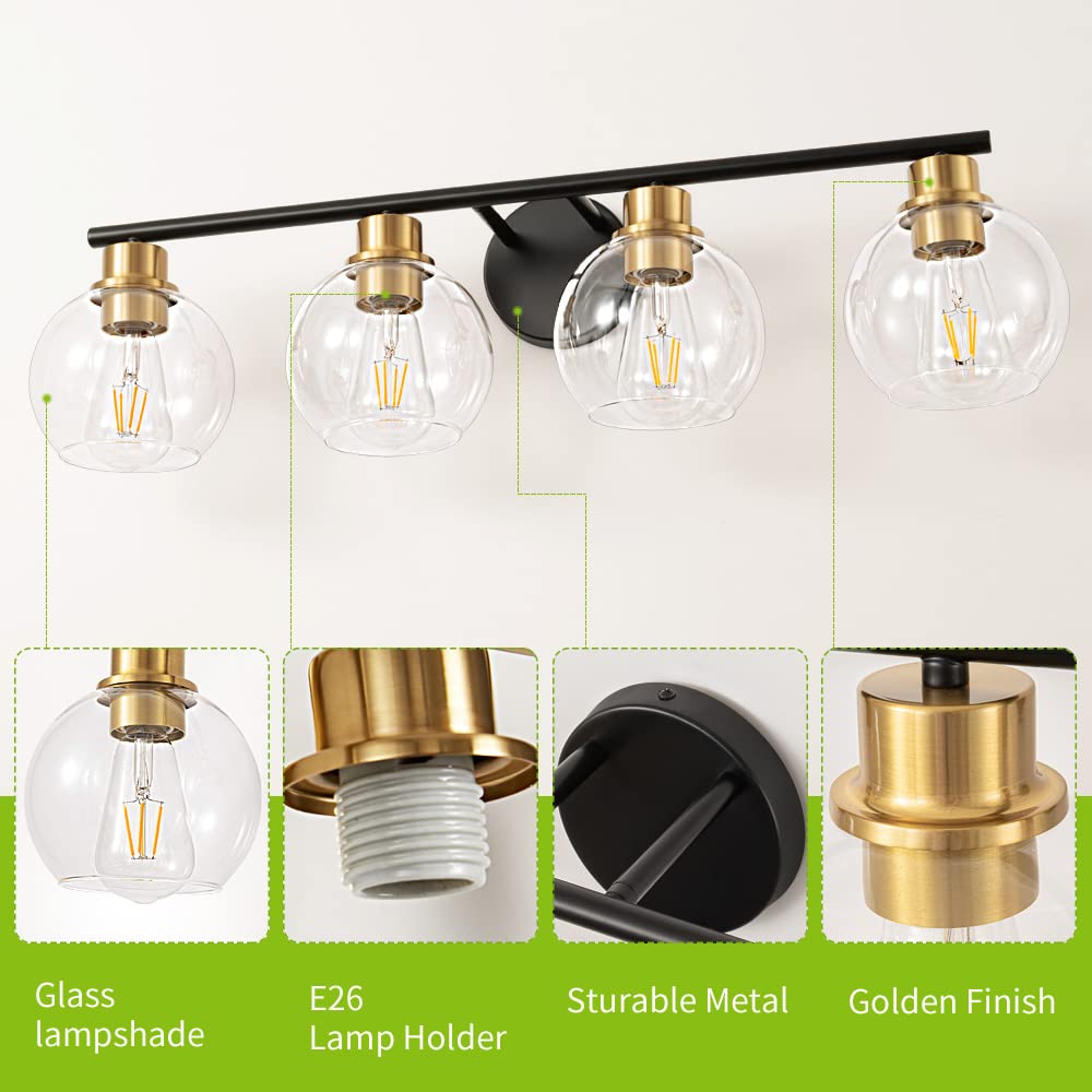 Modern 4-Light Bathroom Vanity Lighting - 29.5