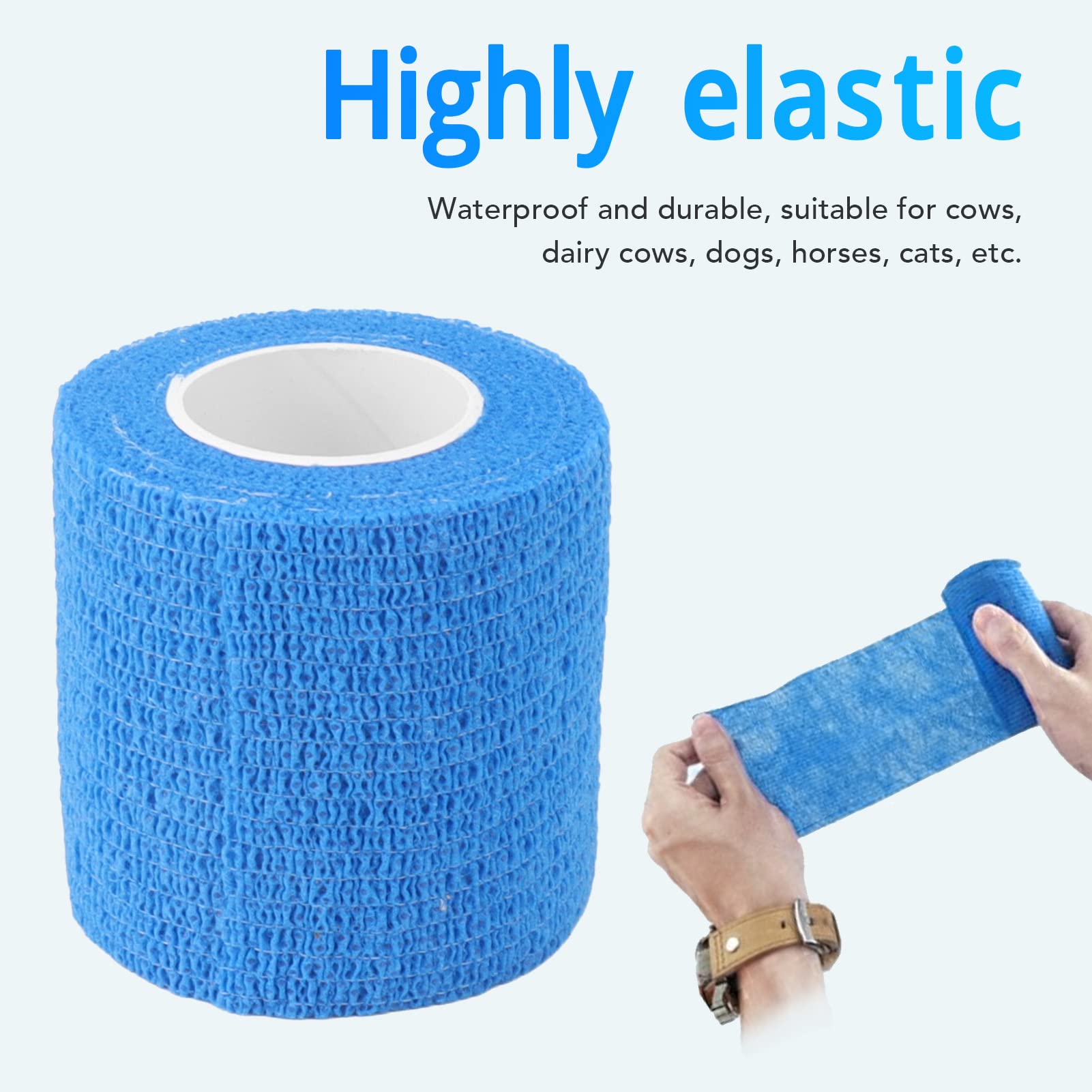 Pwshymi Elastic Hoof Repair Adhesive Bandage - Non-Slip Breathable Hoof Support Wrap for Cattle - Adjustable Lightweight Hoof Care Solution for Cows - Ideal for Hoof Protection, Injury Recovery & Farm Animal Care