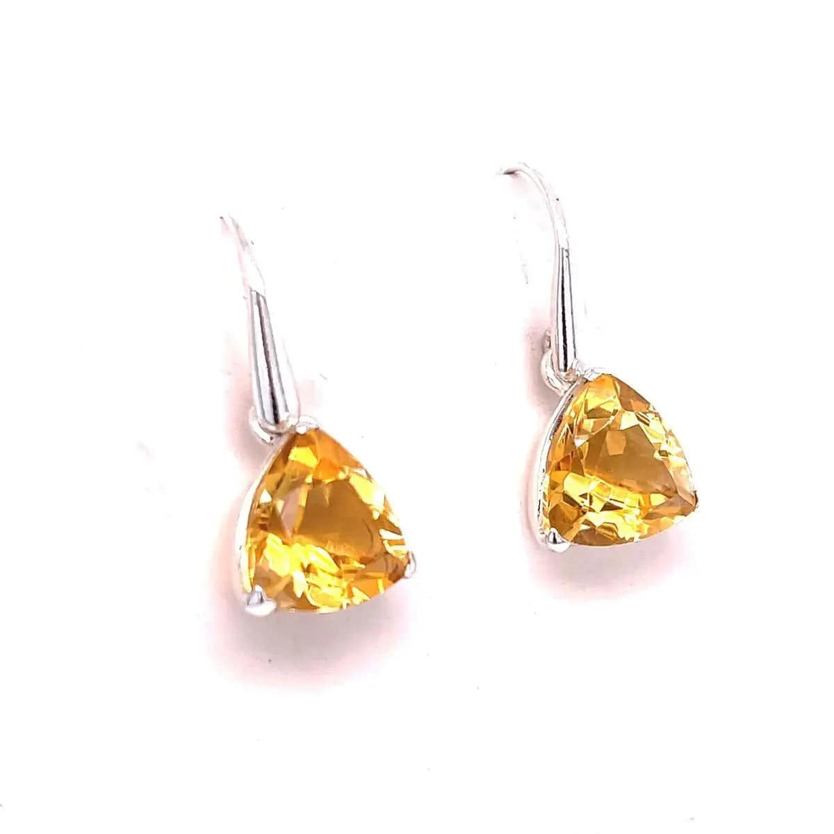 Natural Citrine Gemstone Sterling Silver Earrings for Women – Elegant Dangle Earrings for Party, Wedding & Everyday Wear
