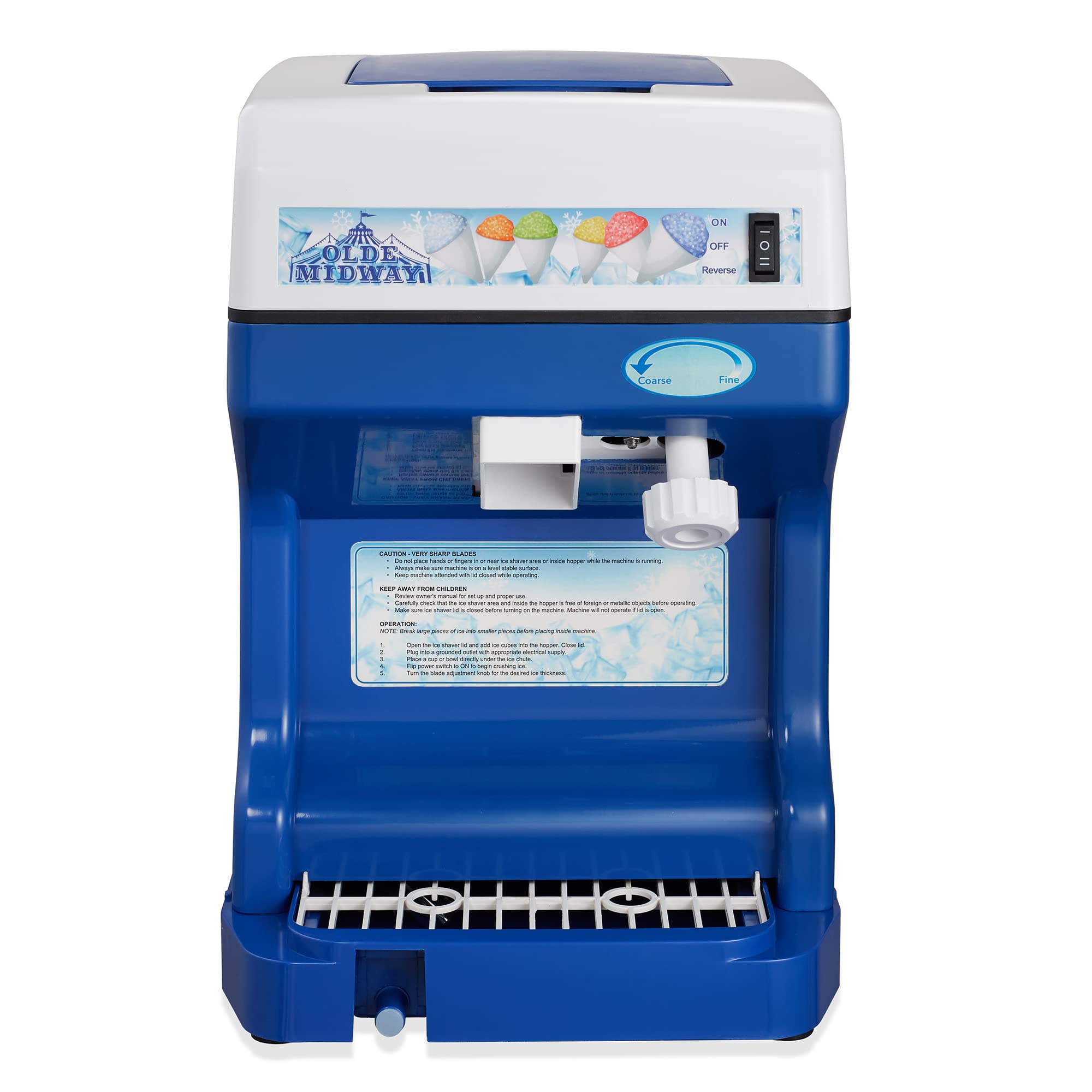 Olde Midway Electric Snow Cone Machine - Commercial & Home Use Shaved Ice Maker for Slushies, Desserts & Party Treats | Perfect for Summer Parties, Carnivals & Family Gatherings