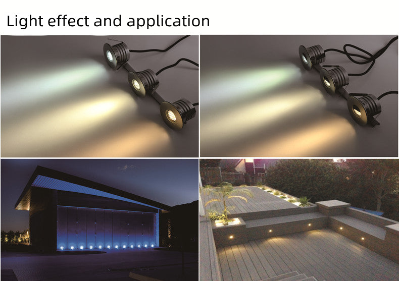 6-Pack 3W DC12V/24V IP67 Waterproof Stainless Steel Dimmable Honeycomb Step Lights - Anti-Glare Outdoor/Underground Mountable Lighting for Garden, Pathway & Staircase (Free Shipping)