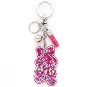 Dasha Puffy Ballet Shoe Keychain - Cute Fluffy Dance Shoe Charm for Keys, Bags & Backpacks | Perfect Gift for Dancers & Ballet Lovers