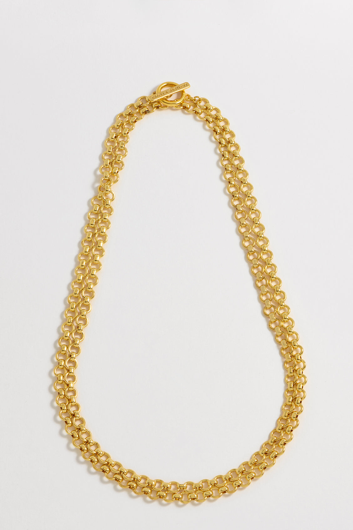 Chunky Double Chain T Bar Necklace for Women - Trendy Layered Gold Plated Statement Jewelry - Perfect for Parties, Date Night & Everyday Wear