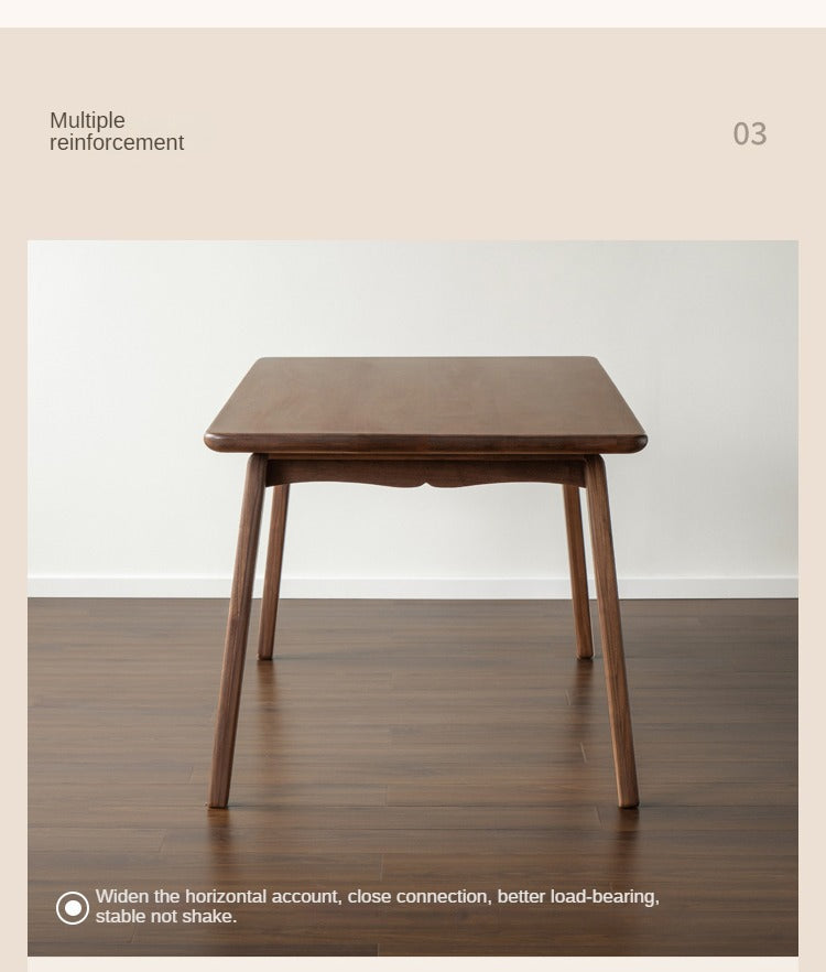 Premium Black Walnut and Ash Wood Large Dining Table - 8 Seater Long Farmhouse Table for Dining Room, Kitchen, and Entertaining