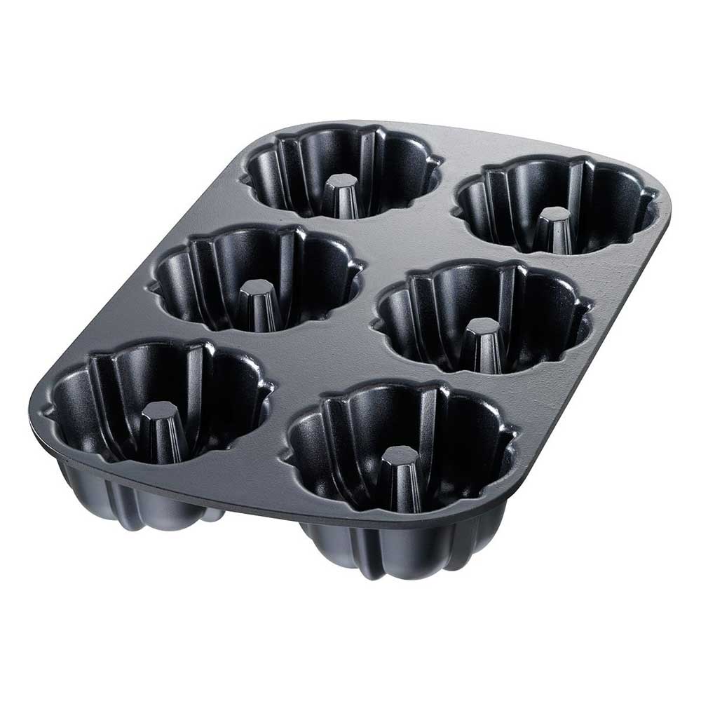 Chicago Metallic 50624 6-Cup Fluted Muffin & Bundt Pan - Non-Stick Baking Sheet for Cupcakes, Muffins & Mini Cakes - Perfect for Holidays, Parties & Home Baking