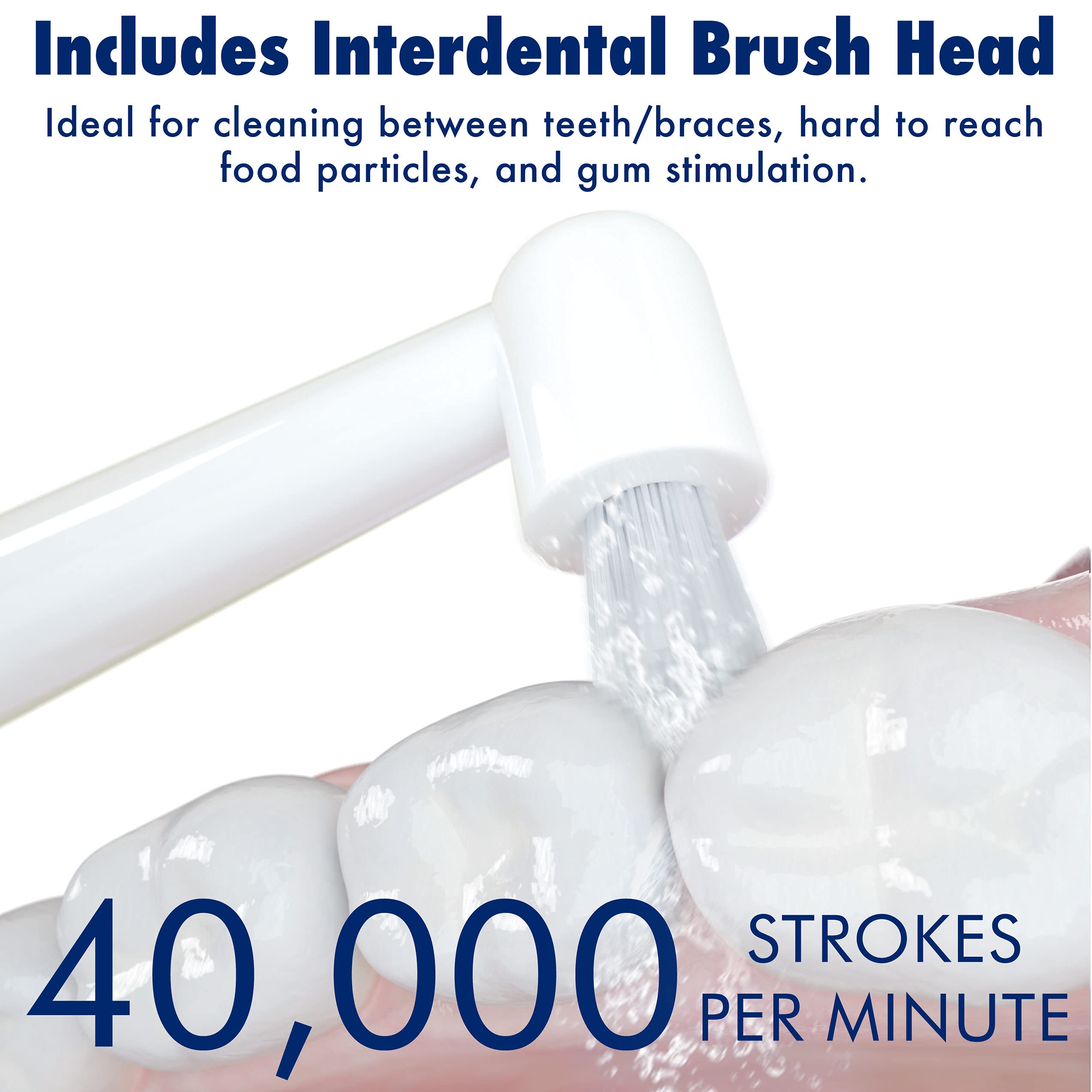 Rechargeable Electric Toothbrush Set for Adults & Kids - 14 Brush Heads, 3 Cleaning Modes, Smart Timer, Charging Dock - Dual Handle Toothbrush for Family Oral Care - Perfect for Travel & Home Use (White)