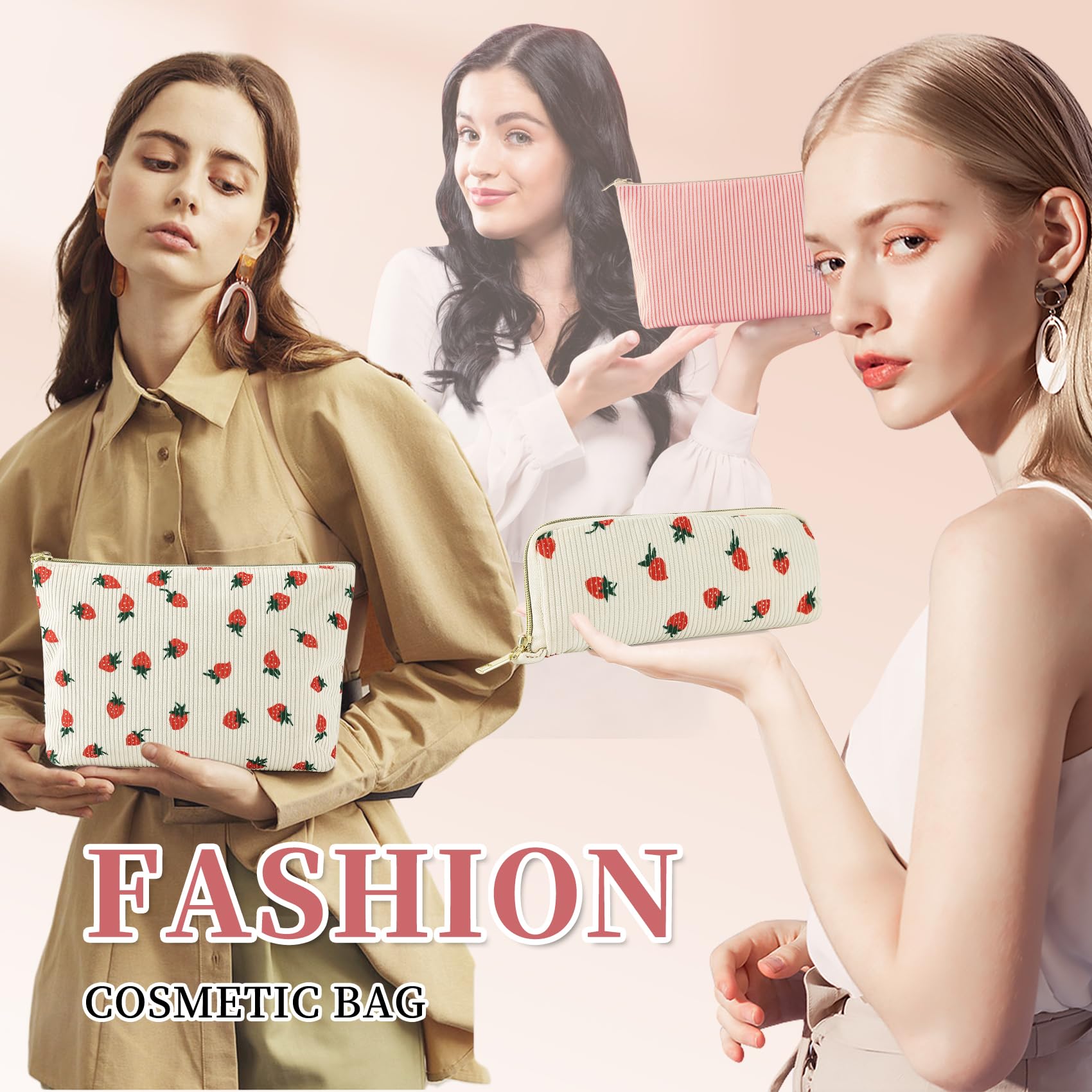 2Pcs Leopard Print Makeup Bag Set - Cute Corduroy Cosmetic Organizer & Travel Toiletry Pouch for Women Girls | Perfect for Travel, School, Gym & Car Essentials Storage | Waterproof Zippered Beauty Accessories (Leopard Pattern)