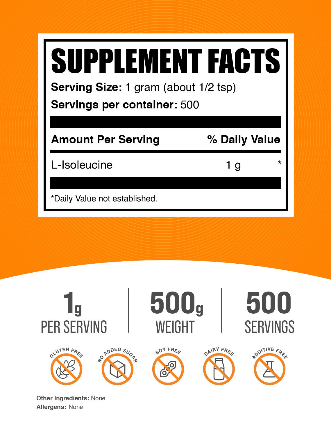Premium L-Isoleucine Powder for Muscle Recovery & Growth - Essential BCAA Supplement for Athletes & Fitness Enthusiasts - Post-Workout & Exercise Support
