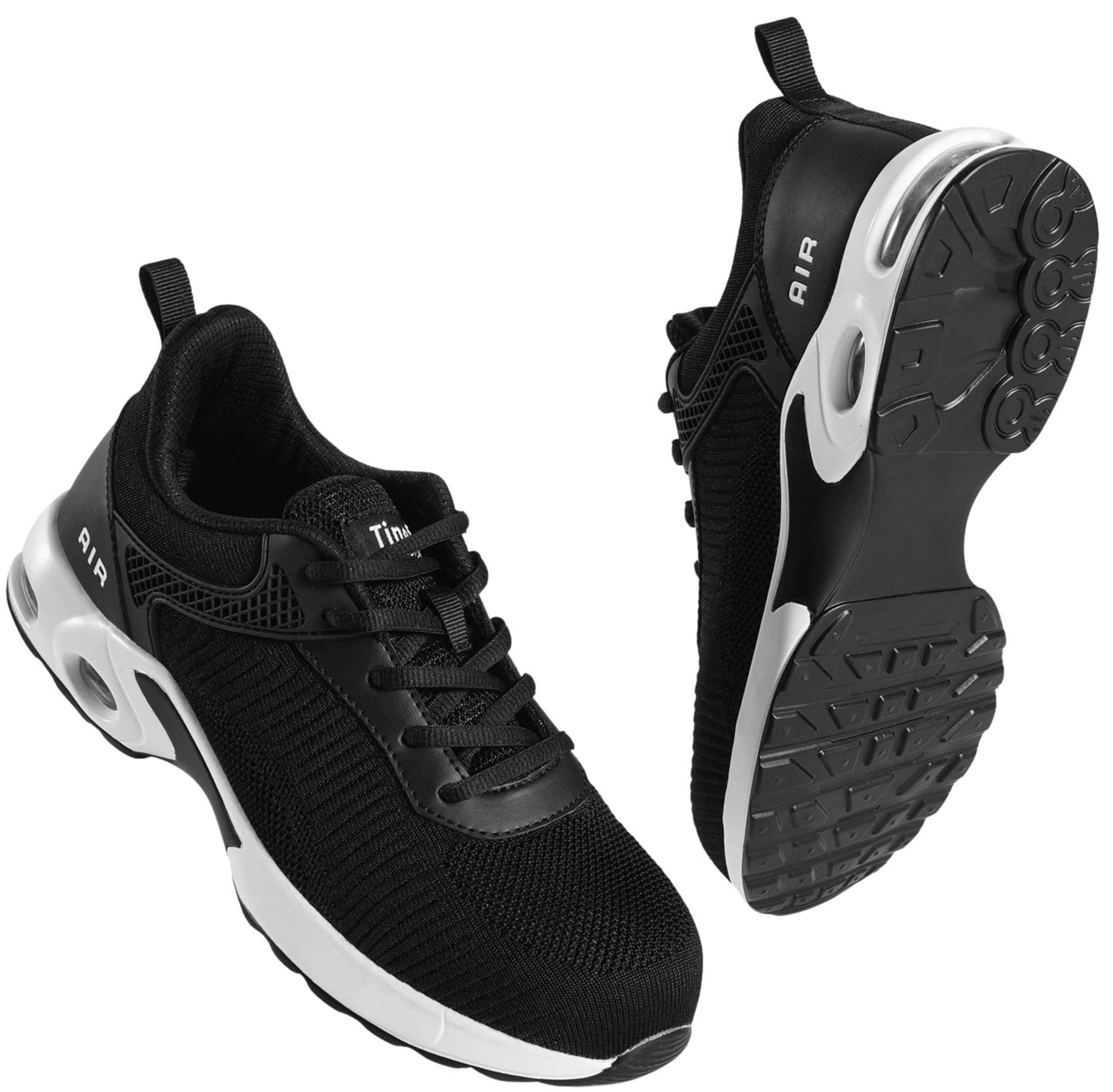 Tinefiy Steel Toe Shoes for Men & Women - Lightweight Air Cushion Safety Sneakers with Slip-Resistant Work Design | Durable Safety Toe Tennis Shoes for Construction, Warehouse & Outdoor Work